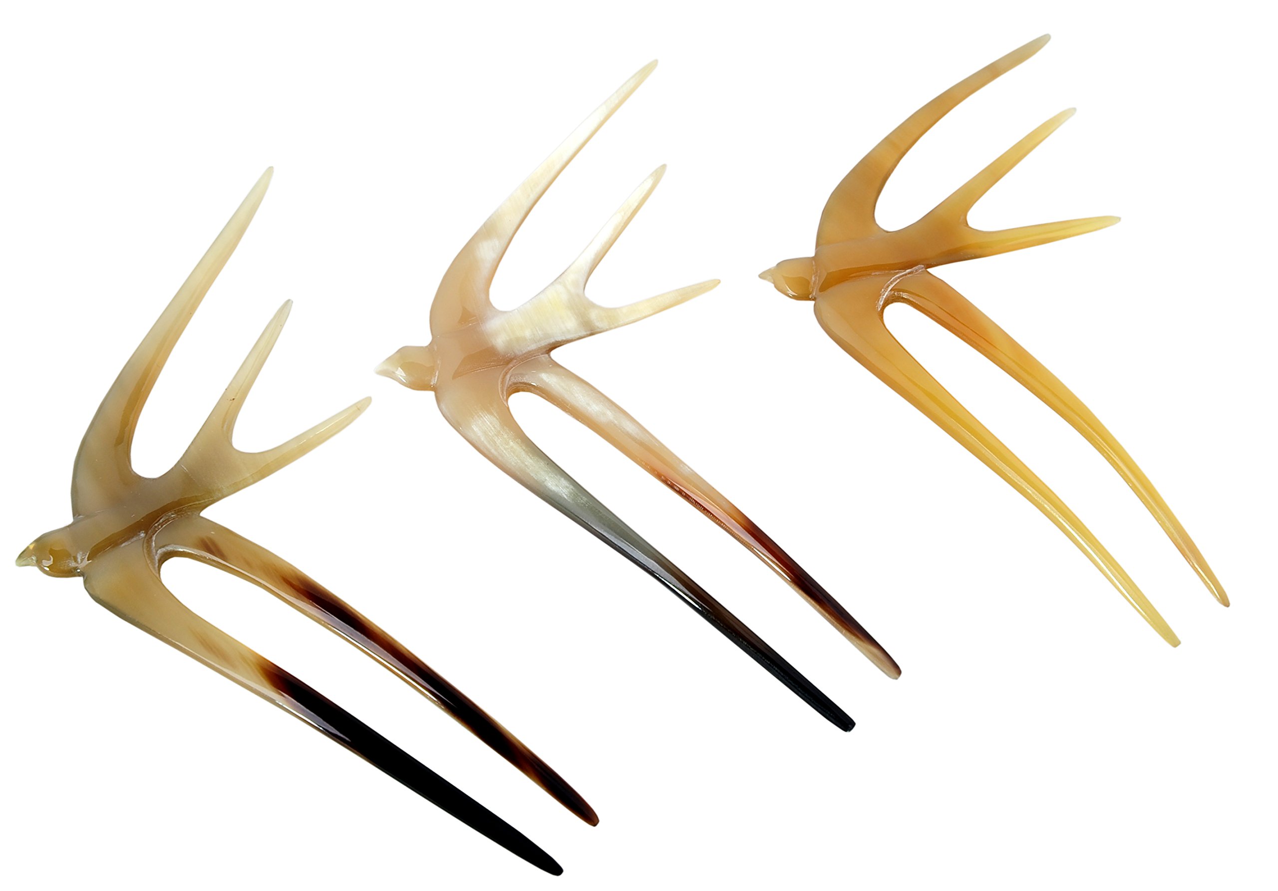 Marycrafts Buffalo Horn Swallow Bird Hair Fork Hair Sticks 