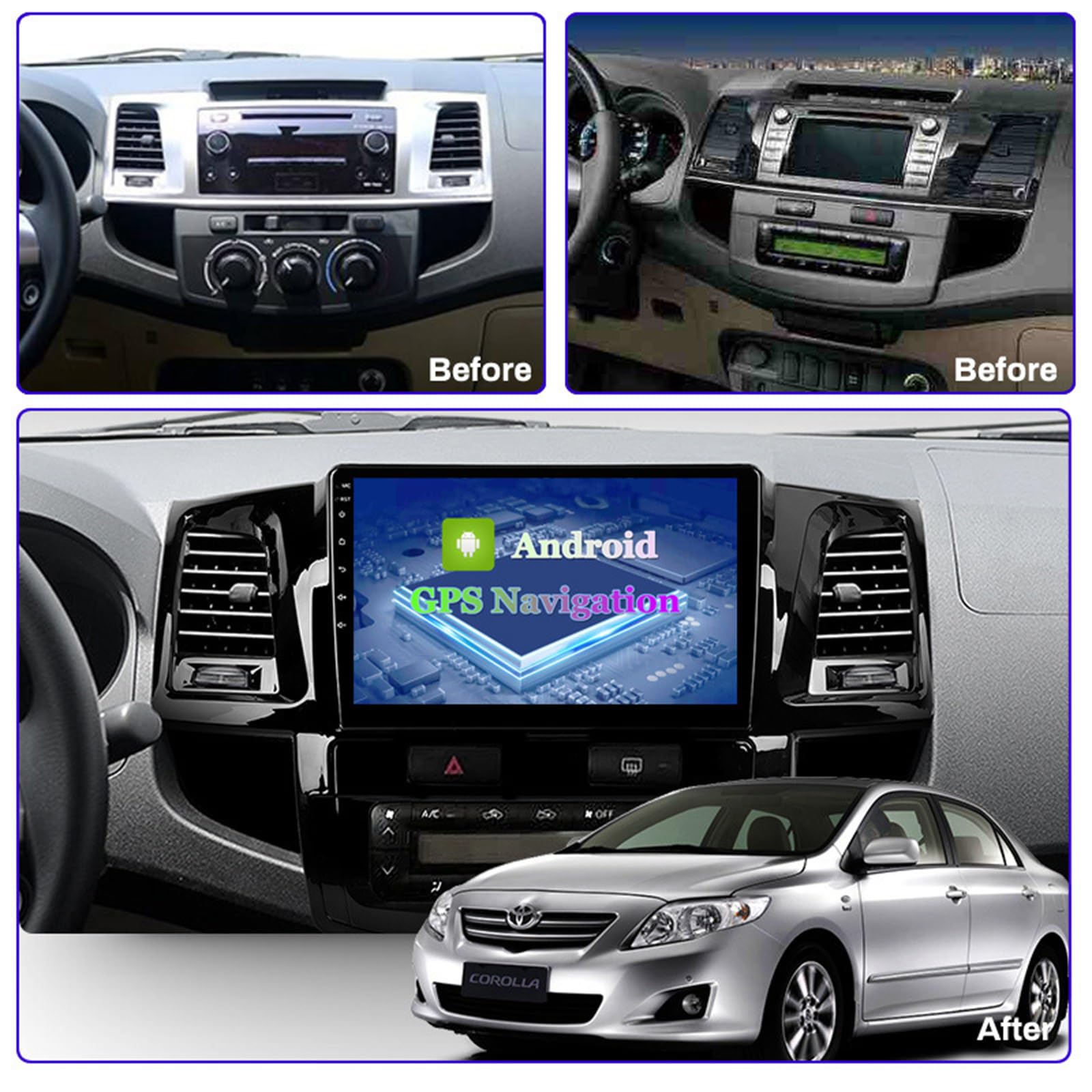 Radio Samochodowe Androidem 15 do To-yota Fortuner HiLux 2008-2014