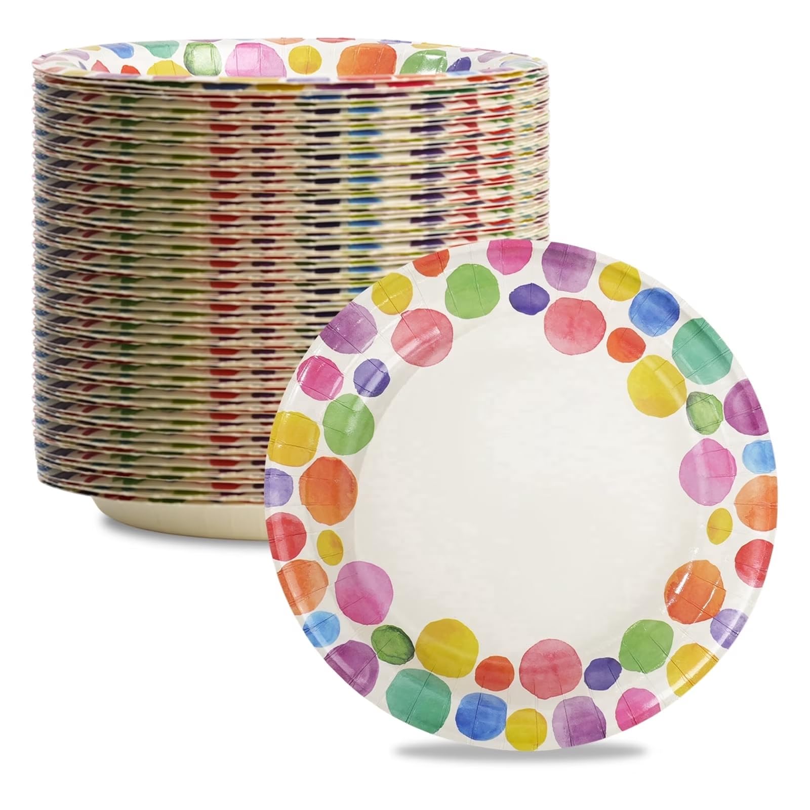 Paper Plates 8.5 Inch(22 cm), 30 Pack Disposable Heavy Duty Round Plates