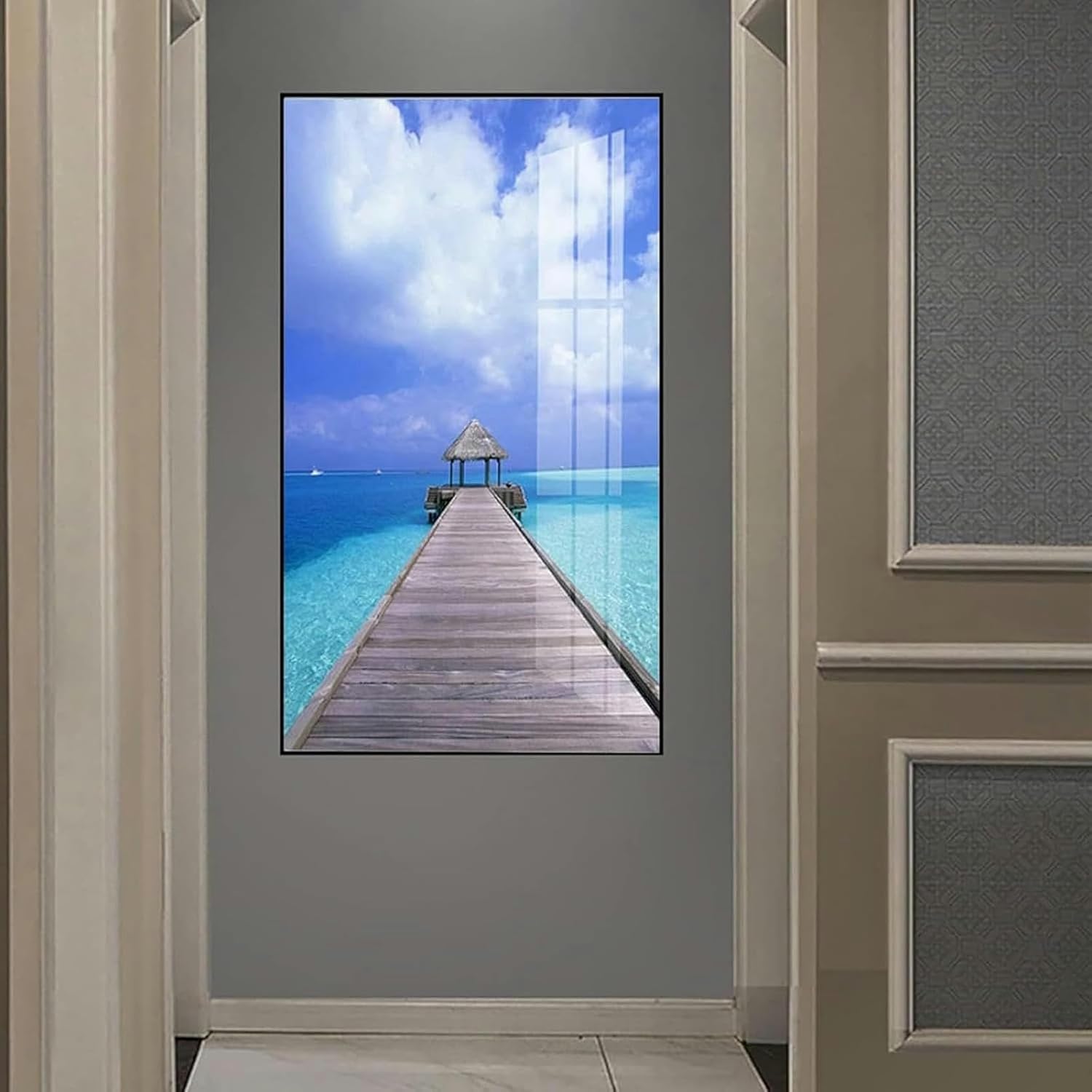 AMNOOL Electrical Panel Cover Decorative-Distribution Box Decorative Painting,Hide Meter Electric Meter Box Decorative Painting - Wall Mounted Electrical Panel Cover(C(Black),50x70cm)