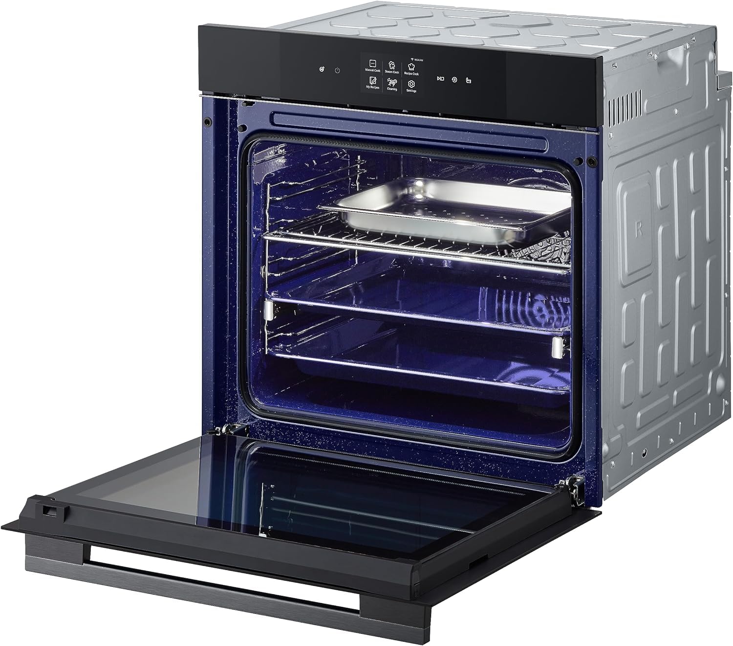 LG InstaView WSED7667M Forno da Incasso 100% Vapore, classe A++, 76L, 250°C, Display Touch 4,3", Air Fry, Sous Vide, Pizza, EasyClean, Wi-Fi, Cerniere Ammortizzate, Sonda Temperatura, Nero