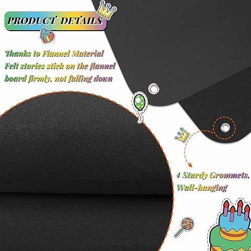 Miniatura 5 de Craftstory Tablero de franela de 3.5 pies para niños pequeños preescolares como niños, historias de fieltro para niños, kits de juego para colgar en