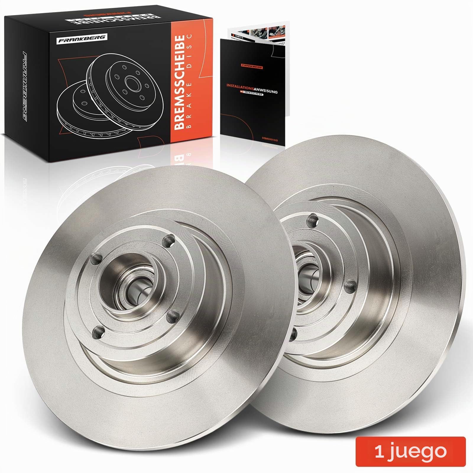 Frankberg Juego de discos de freno incl. 2x discos de freno traseros sólidos Ø270mm Compatible con M.e.g.a.n.e II Kombi KM0/1 Scénic II JM0/1 Kasten/Kombi KM Replace# 7701207898