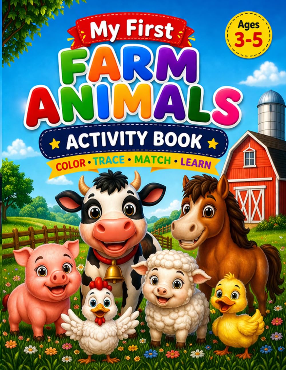 My First Farm Animals Activity Book: Color. Trace. Match. Learn (My First Learning Activities Book Series)