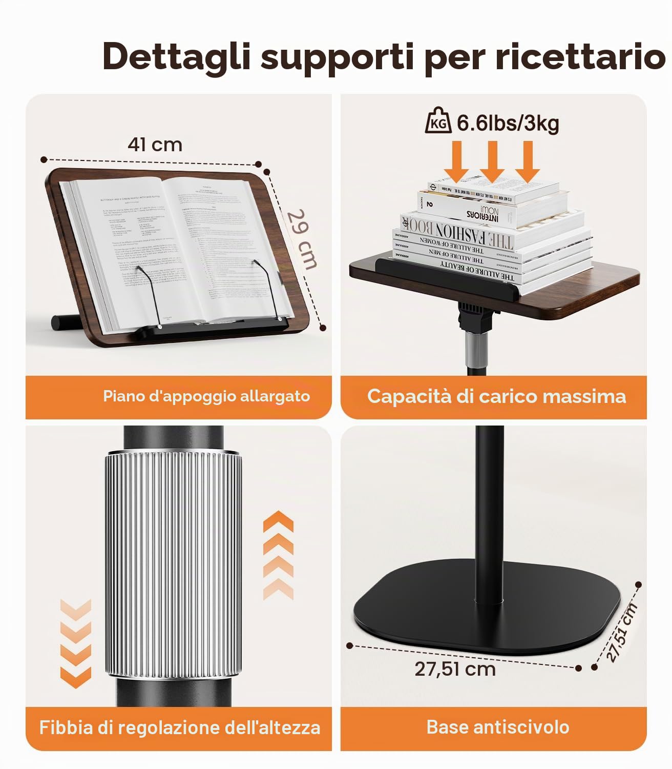 Leggio 2 in 1, supporto per libri regolabile in altezza per pavimento/tavolo con piastra XXL, leggio inclinabile a 180°, supporto per laptop, base antiscivolo per bambini e adulti