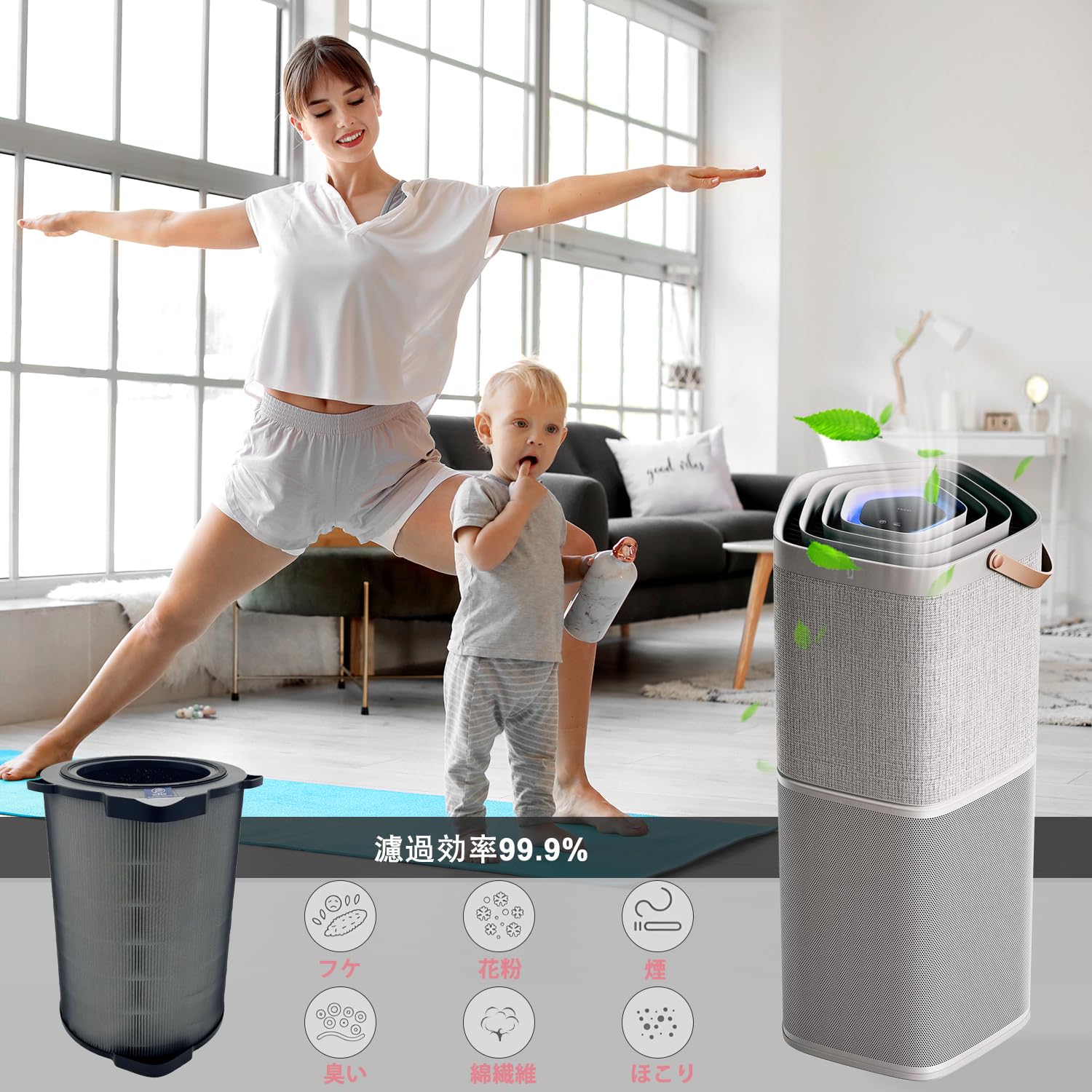 Amazon.co.jp: 空気清浄機はフィルタの代わりに、EFDCLN6PLS Pure A9