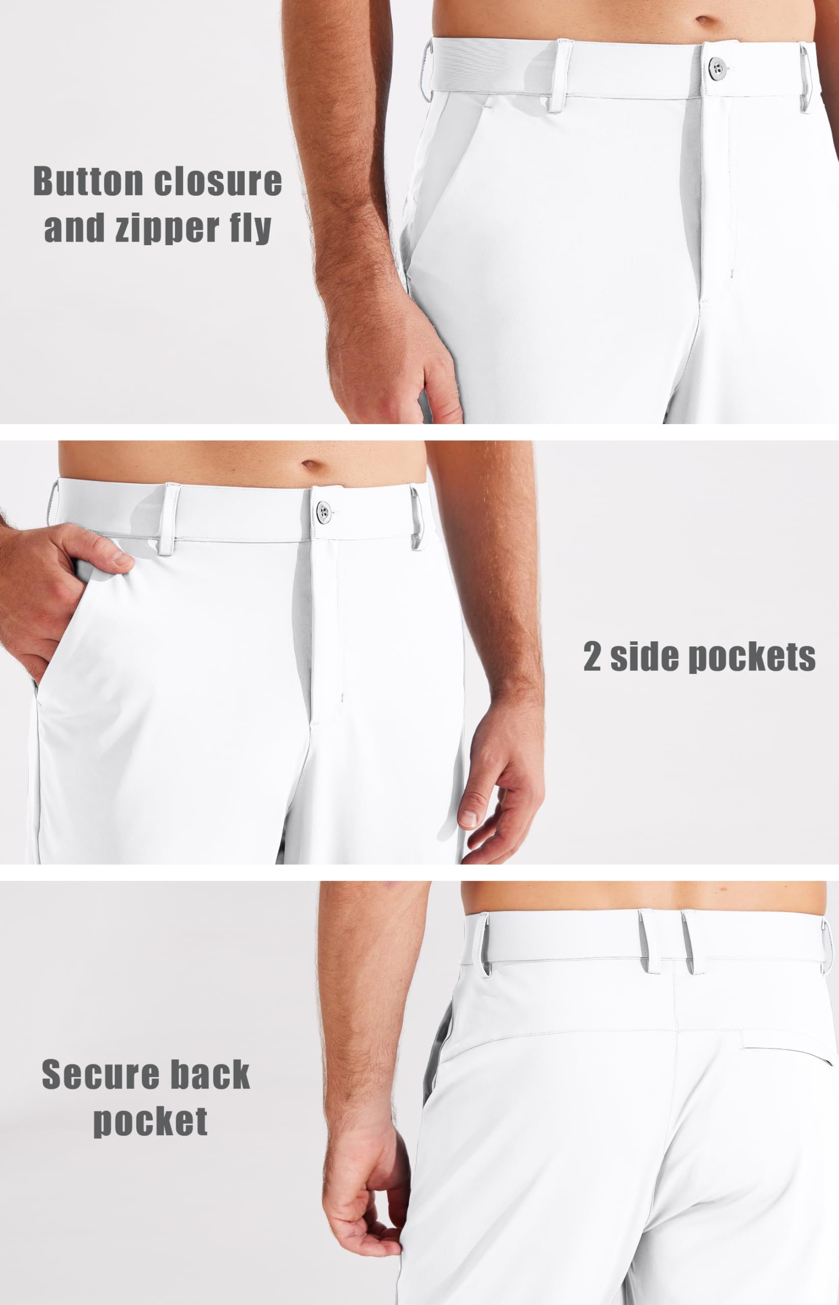 Libin Pantalón de Golf Hombre Jogging Elásticos 4 Direcciones Deportivos con Bolsillo