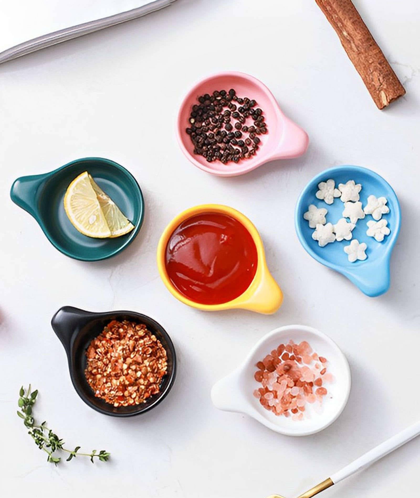 Geschirrset, Keramik-Dipschalen, Soße, Tapas, Geschirrset mit Blumenmuster für Dessert