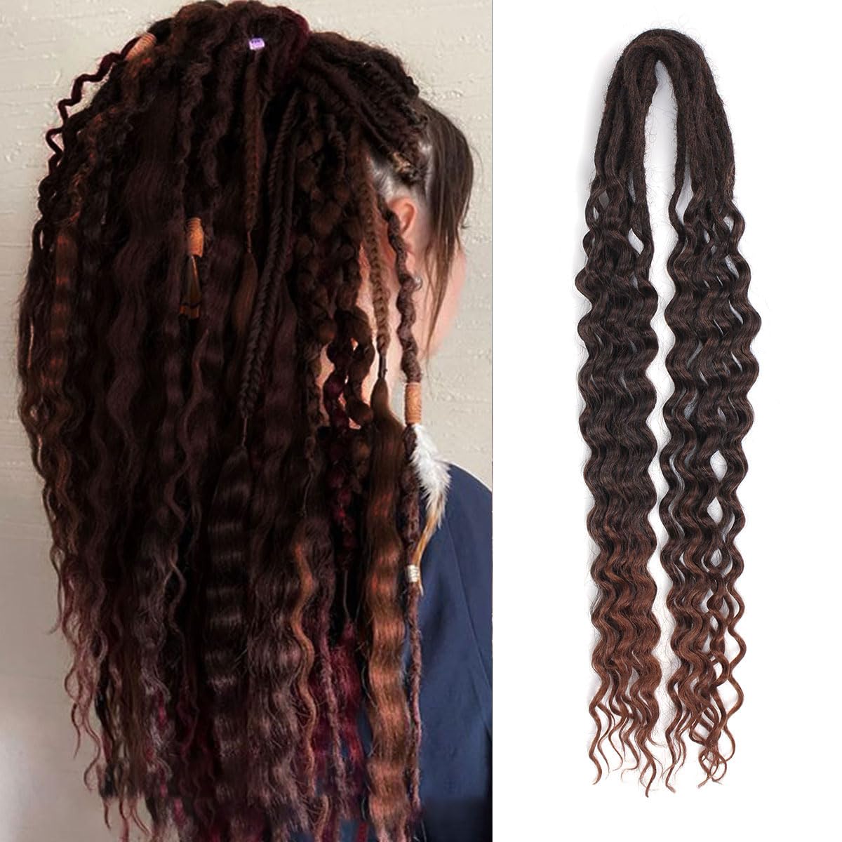 Estensioni per dreadlocks sintetiche a doppia estremà, 24