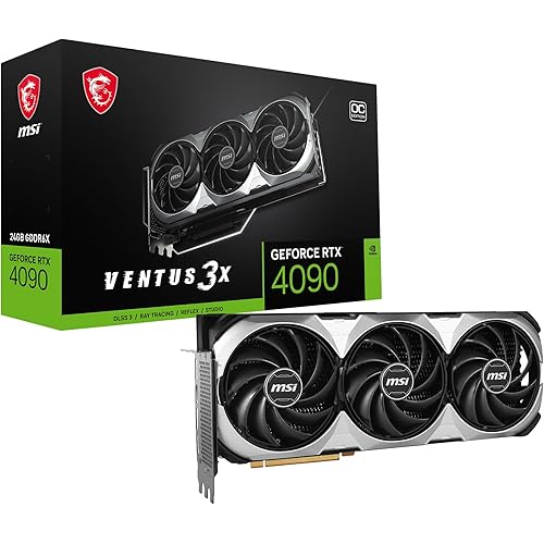 MSI GeForce RTX 4090 Ventus 3X E 24G OC Gaming Graphics Card - 24GB GDDR6X, 2550 MHz, PCI Express Gen 4, 384-bit, 2X DP v 1.4a, HDMI 2.1a (Supports 4K & 8K HDR)
