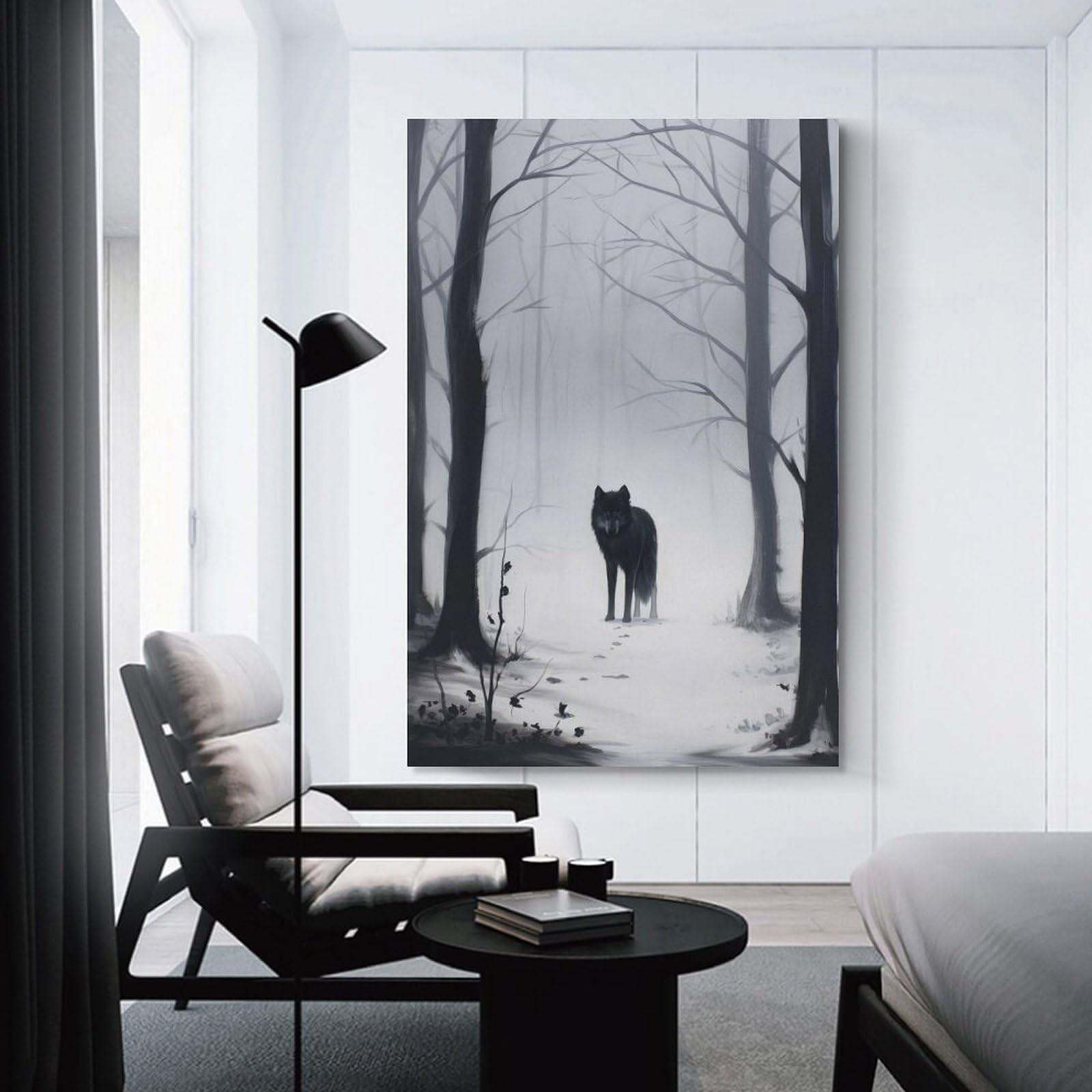 Junmoney Frosty Forest Guardian Decorative Wall Artwork, 20x30inch(50x75cm), for Work Areas, Reading Rooms Or Studios, Wall Art That Adds Style to Work Areas