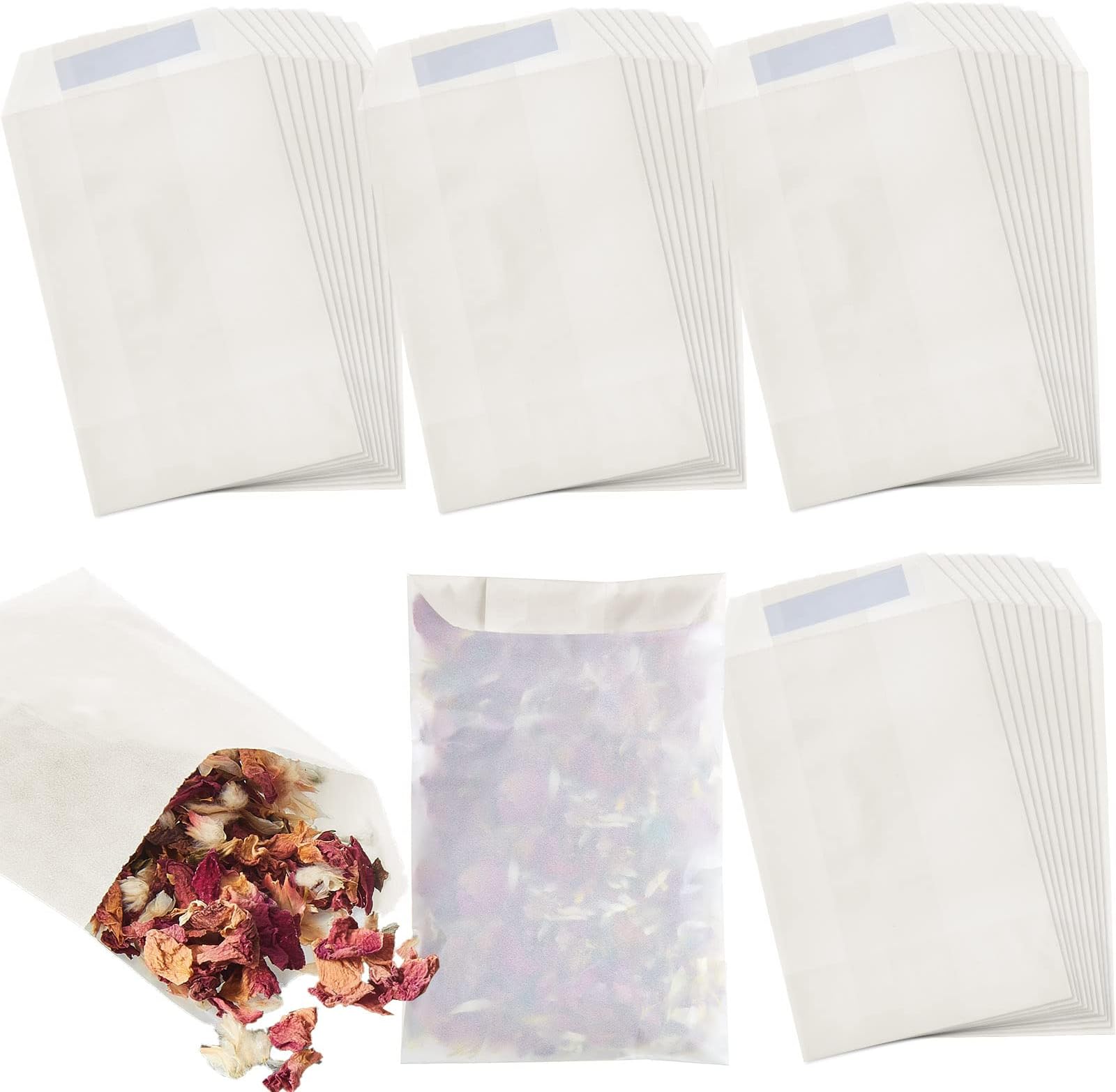 180 Pcs Glassine Bags Peel Small Glassine Envelopes Self Adhesive Paper