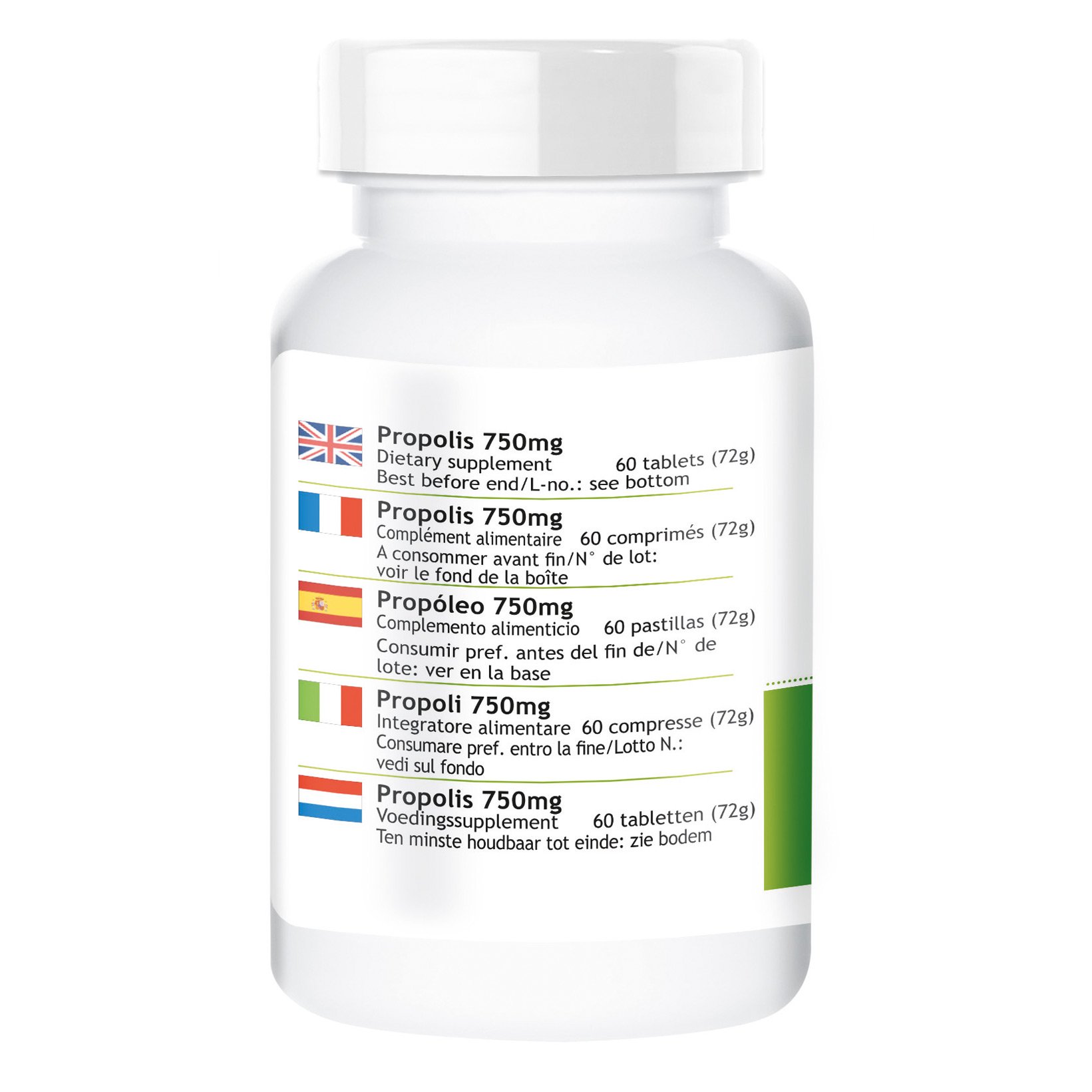 Propoli 750mg - 60 Compresse - 22,5mg Galangina | HERBADIREKT by Warnke Vitalstoffe - Qualità da farmacia tedesca