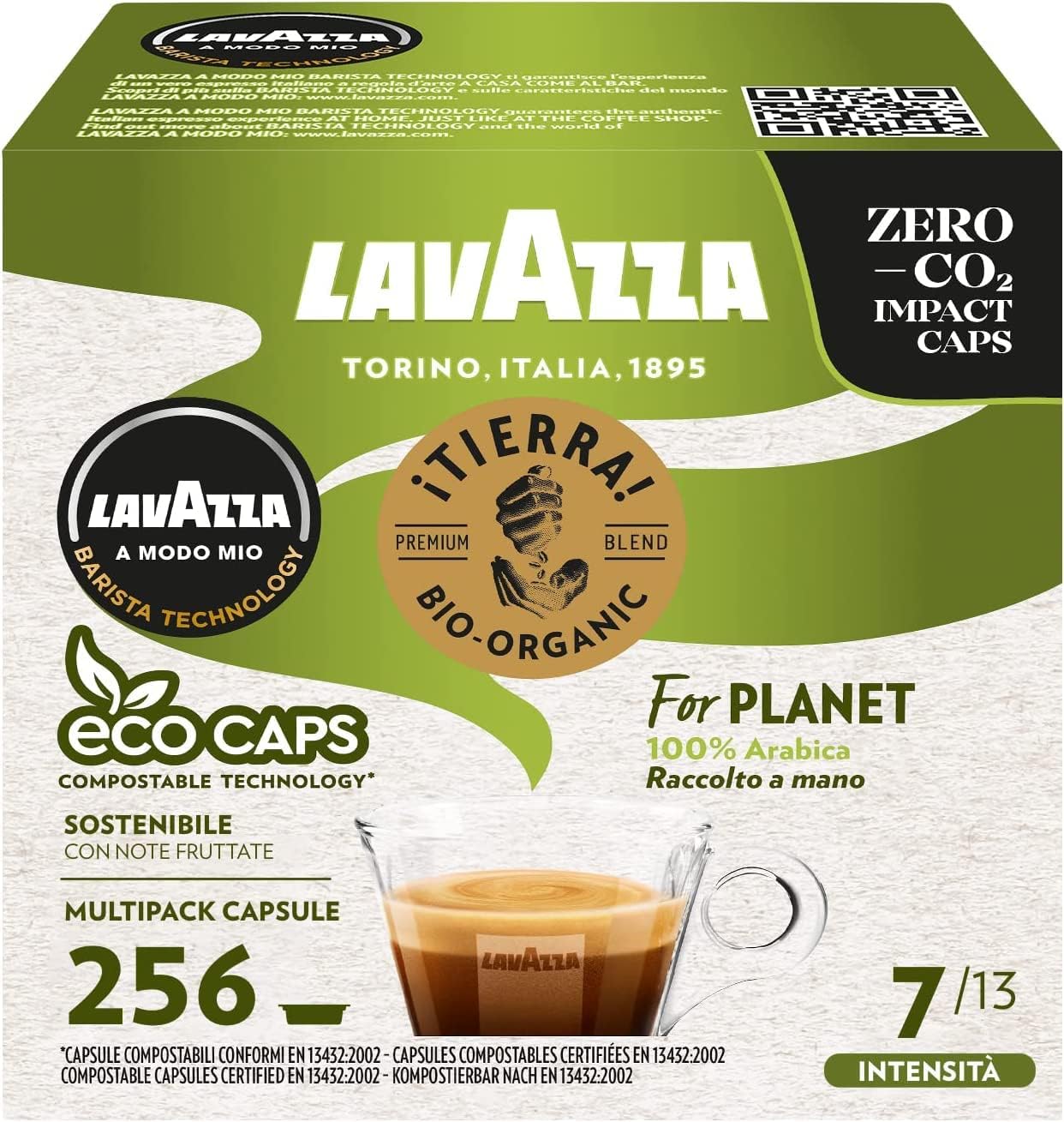 Lavazza A Modo Mio Tierra for 256 Capsule Compostabili Caffè