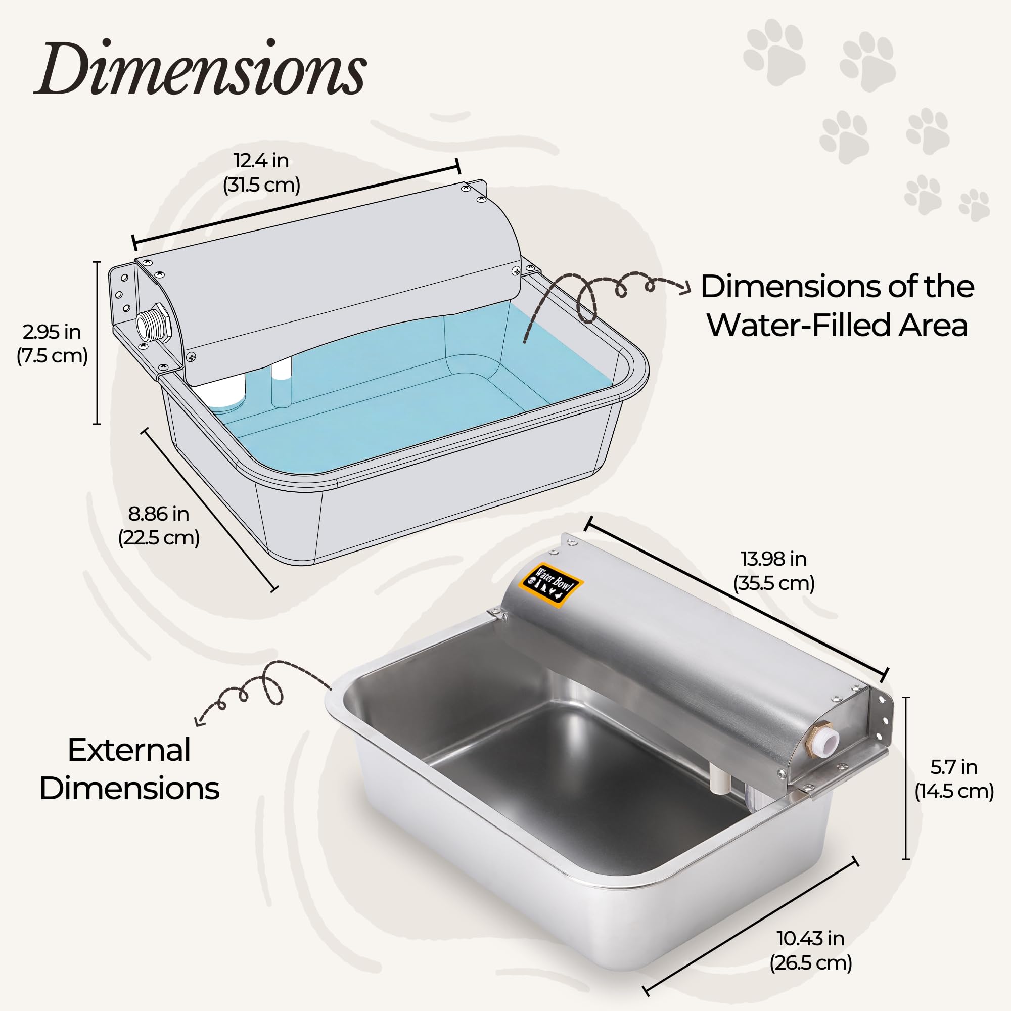 Dispensador automático de agua para mascotas, cuenco de agua de llenado automático de acero inoxidable 304 para perros, aves de corral y ganado, control de nivel de agua flotante, compatible con