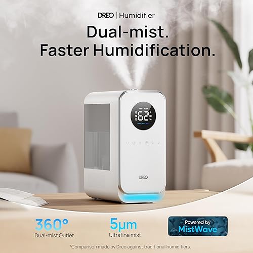 Miniatura 2 de Dreo Humidificadores para dormitorio, humidificadores inteligentes y silenciosos de niebla fría para habitación grande, difusor de aceite y luz
