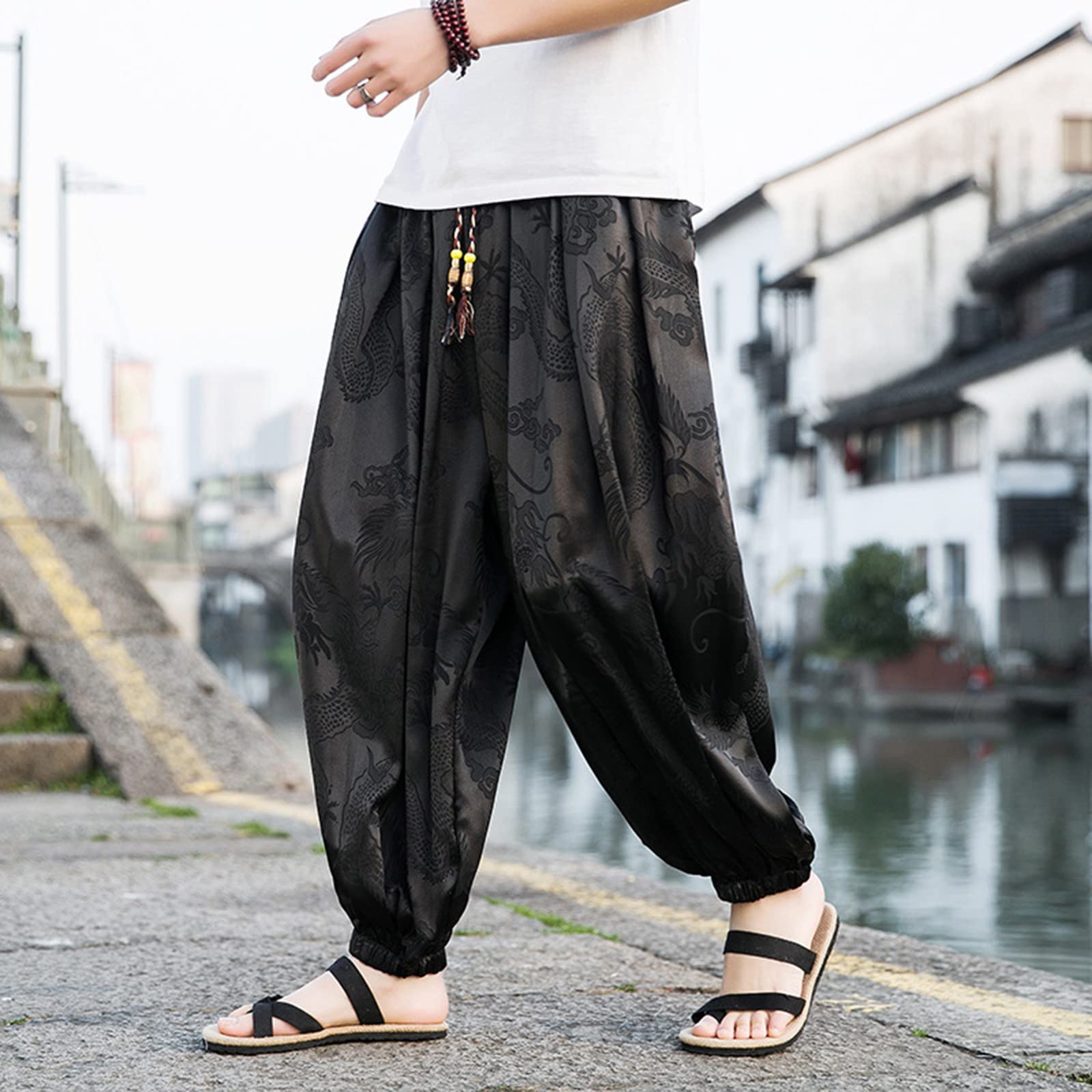 Pantalones harén para hombre, pantalones bombachos Aladino, pantalones de yoga, goa, holgados, Aladin, pantalones de ocio, pantalones de yoga, pantalones de playa, hippie, pantalones bohemios,