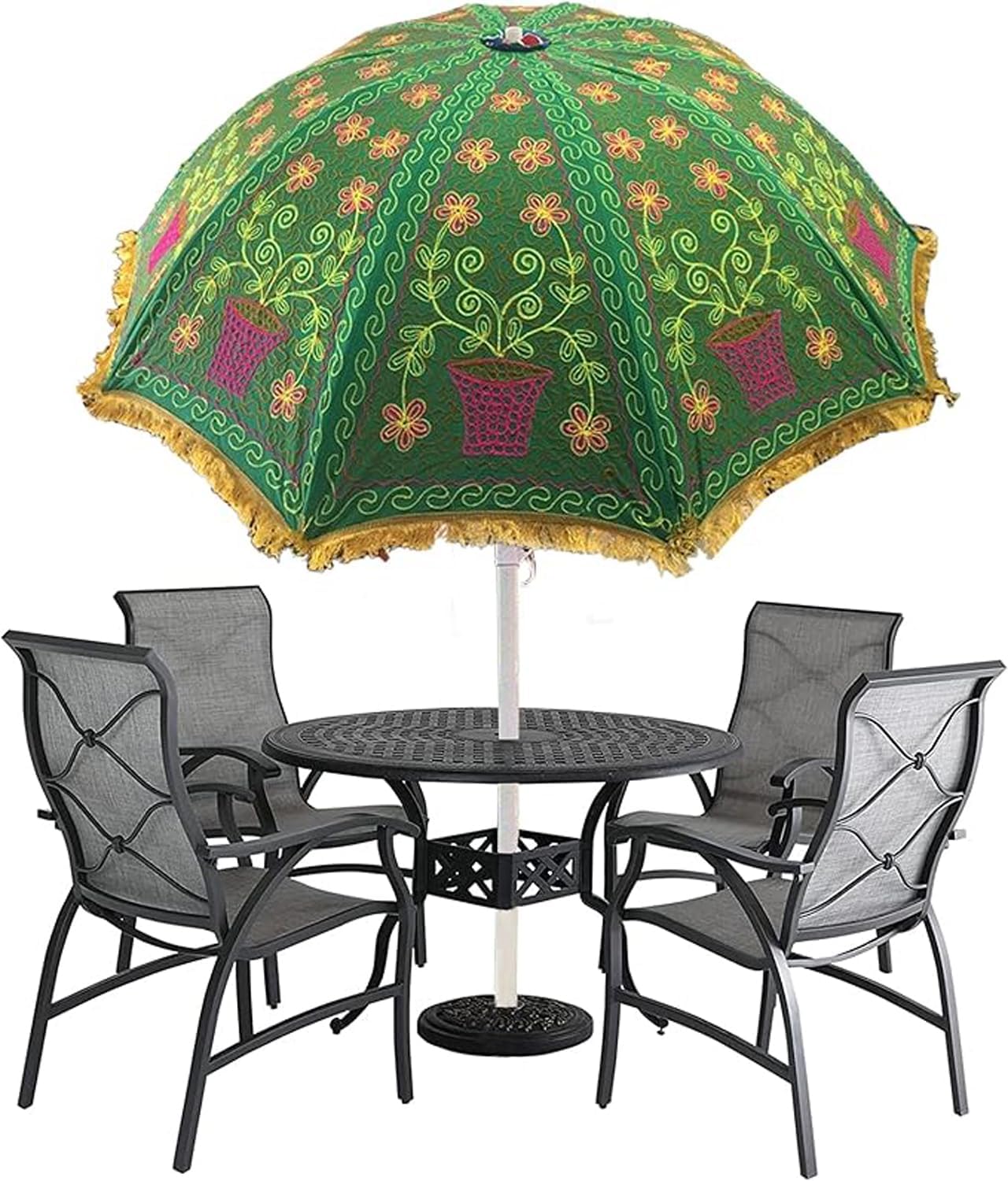 Arprani beach parasols-garden parasol umbrella for sun-Decorative Indian Cotton handmade bridal umbrellas- Handcrafted Embroidered