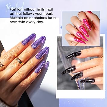 ROSALIND 30PCS Gel Nail Polish Set with 12PCS Glitter Gel Nail Polish Set