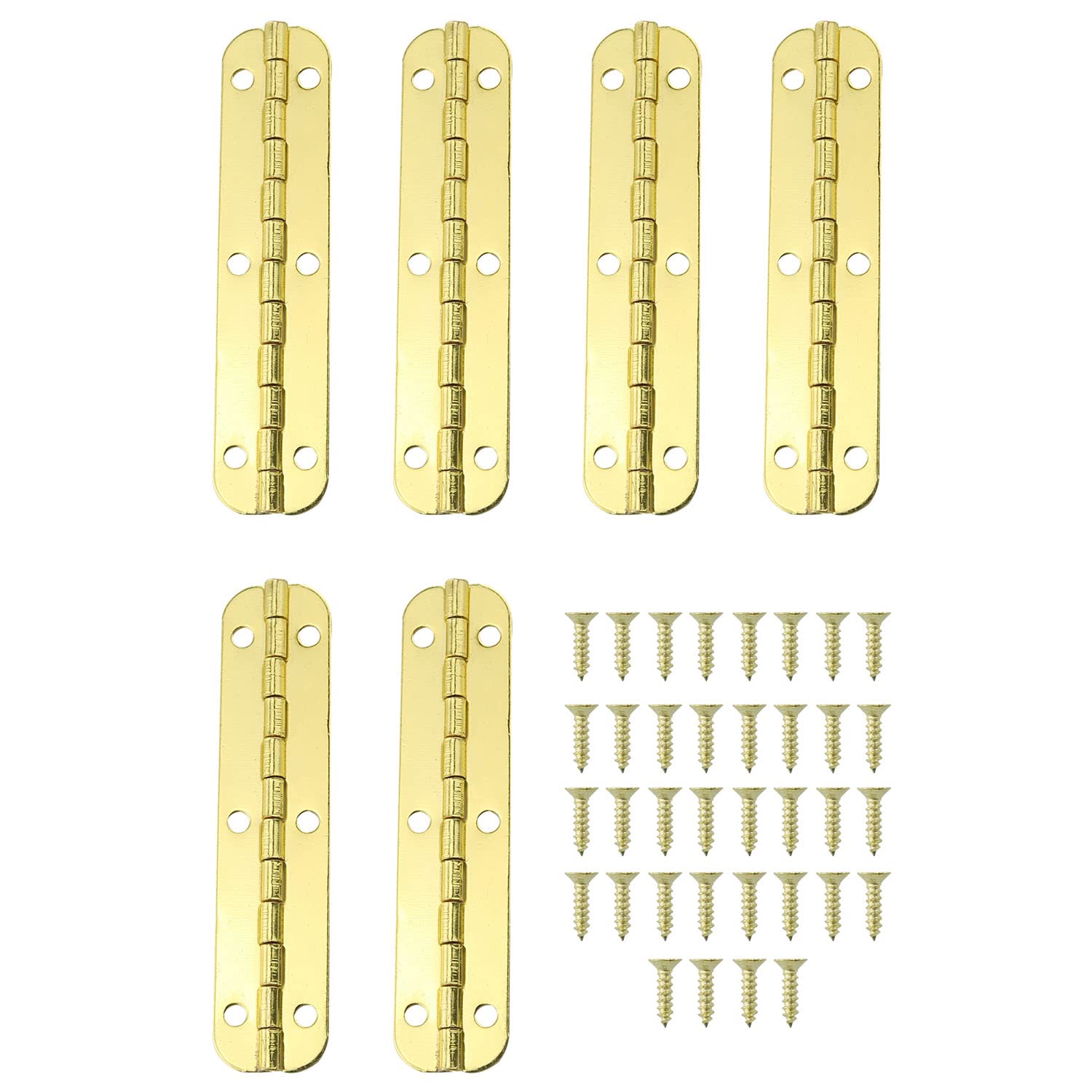HJGarden 6PCS Yellow Iron Antique Piano Hinges-image-2