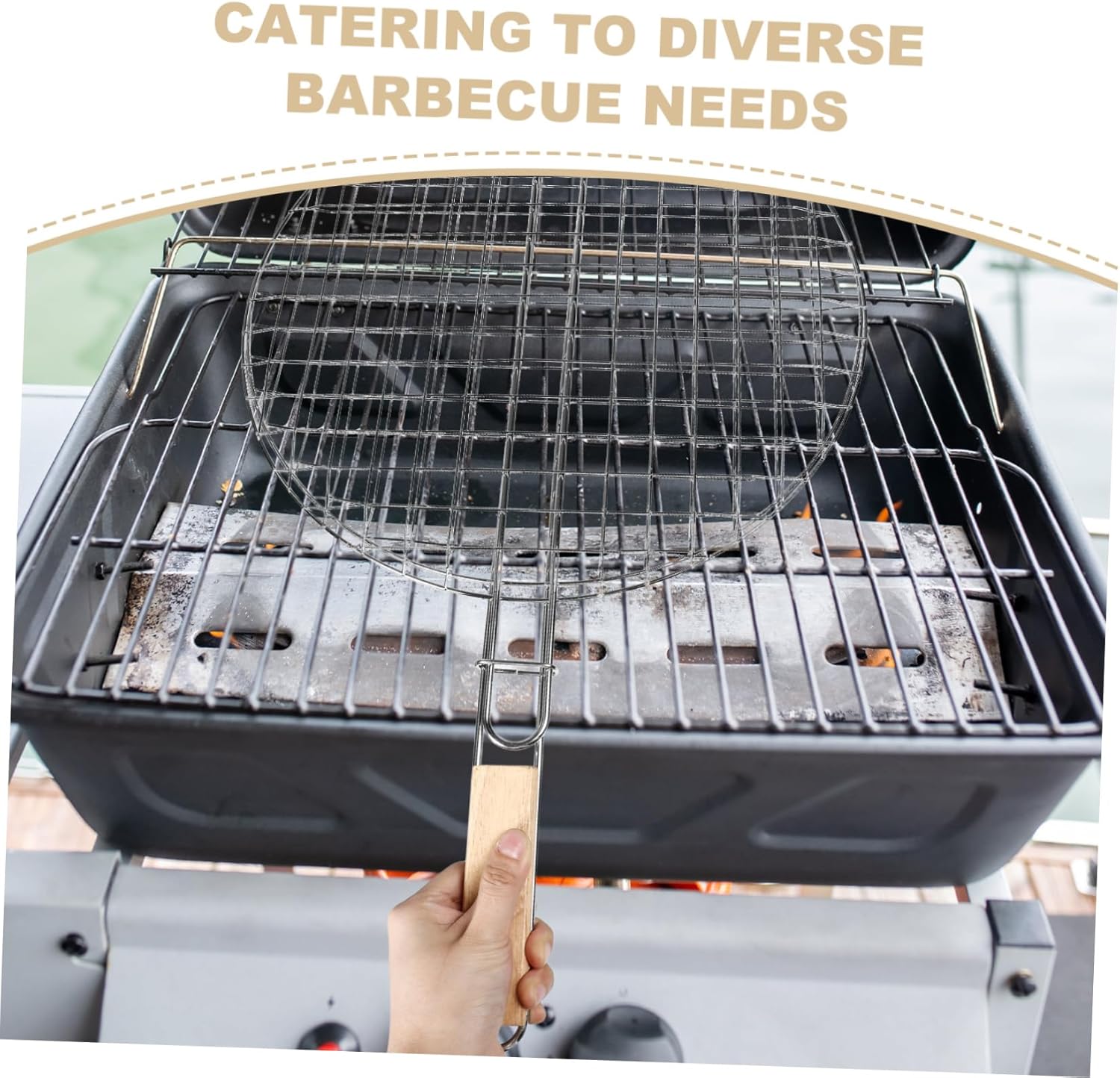 Portable Bbq Grill Rack Round Bbq Accessory Stainless Steel Roasting Rack Outdoor Grill Utensils Easy Clean Cooking Basket