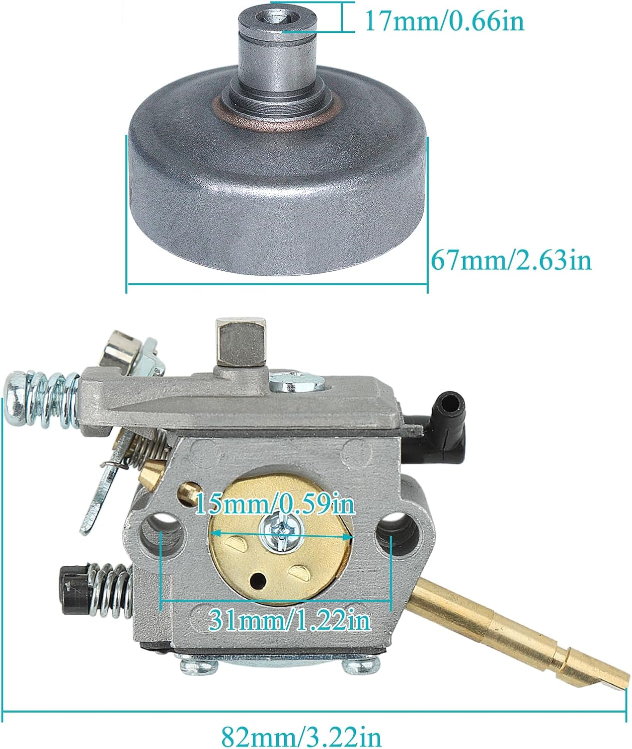 38mm Cylinder Piston Kit for Stihl FS160 FS180 FS220 FS280 FS290 with Carburetor Clutch Drum Replace Part 4119 020 1204