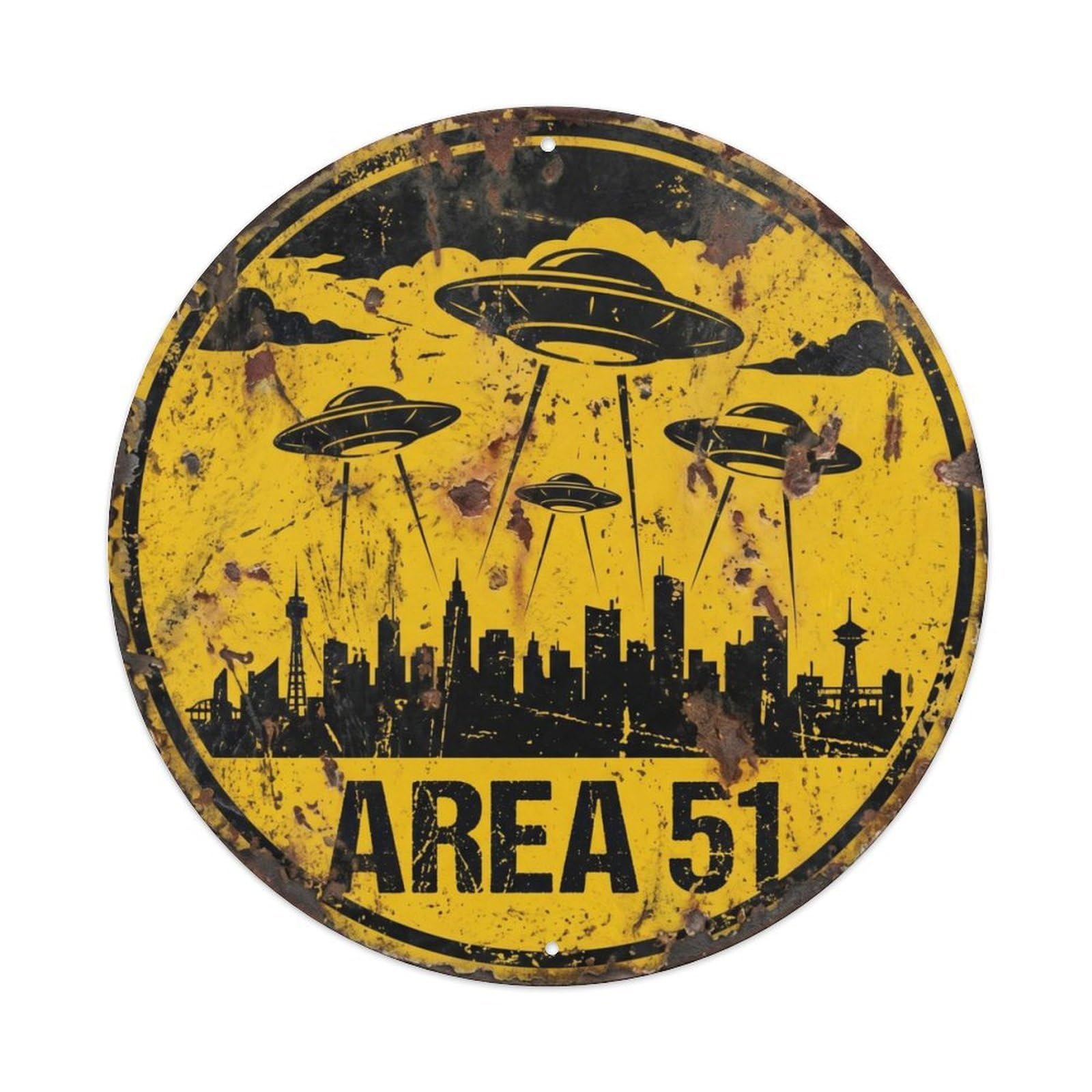 Alien Area 51 InvasionMetal Tin Sign