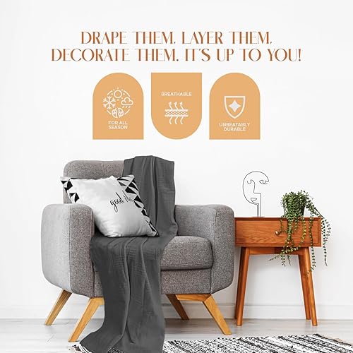 Miniatura 4 de Jmr Usa Inc. Manta térmica de tejido gofre, de 90 x 90 pulgadas, de algodón, para cama, sofá, decoración de dormitorio, regalos de inauguración de