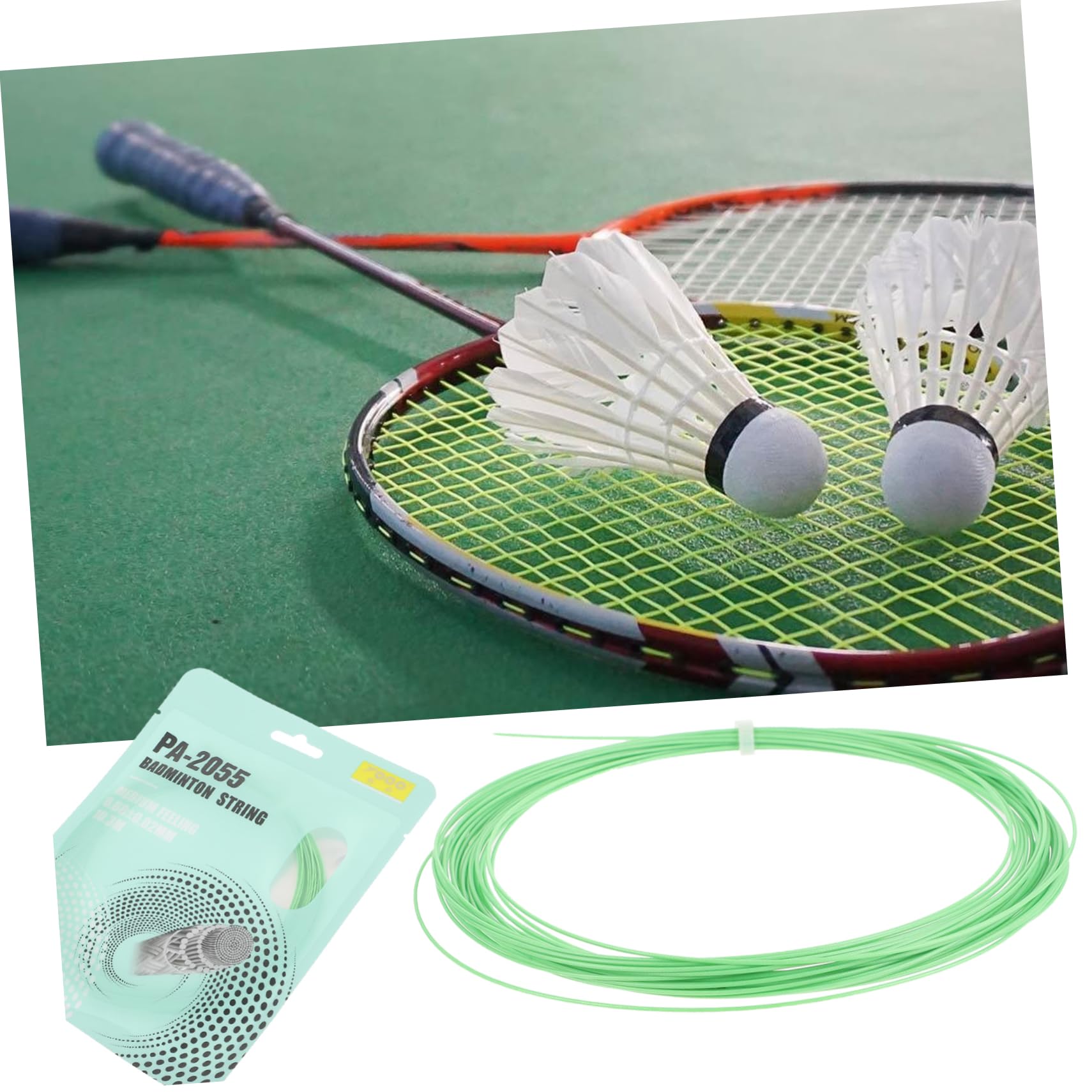 Mikikit 1 Roll Nylon Badminton Racket String Durable Training String for Racket Replacement Bright Color for Extended Use and Easy Cutting for Beginners and Enthusiasts