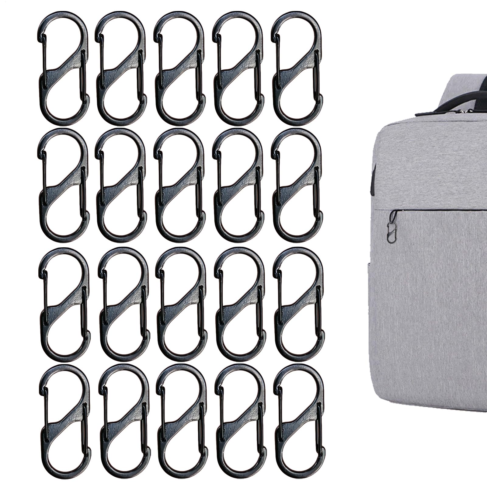 Double Spring S Carabiner | Alloy 2 Opening Hook | S Carabiner Clips - for Family Men Women Camping Hiking Mountaineering Outdoor Sports Travel