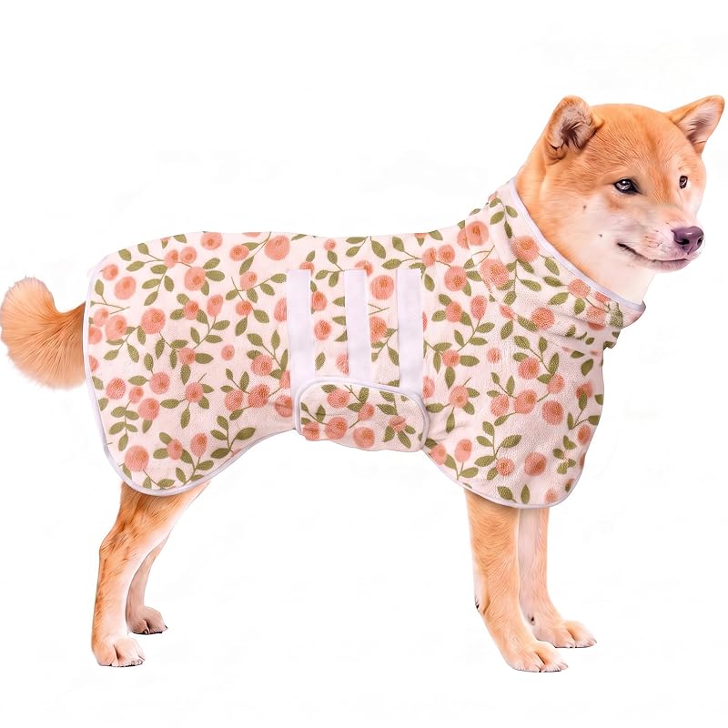 Roupão para Banho de Cães Absorvente e Ajustável PawSailor, Peach, XS