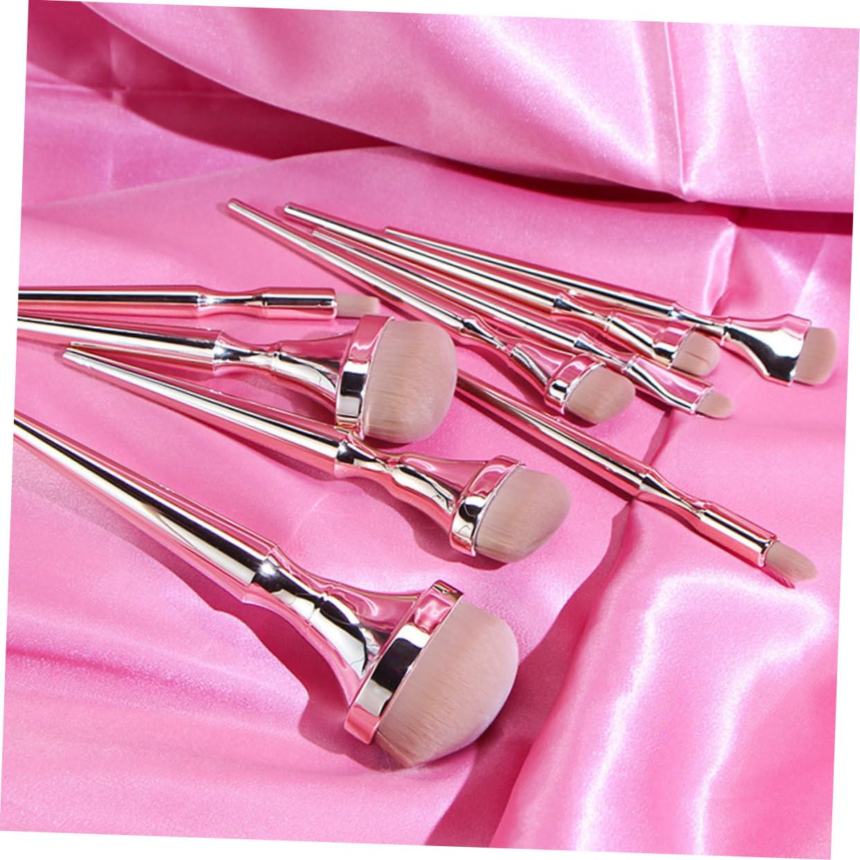 Set di Pennelli Trucco 9 Pezzi Manico Dorato Elettroplaccato | Set Beauty Professionale, Fibre Artificiali e Abs, Adatto per Regalo San Valentino, Festa della Mamma e Natale