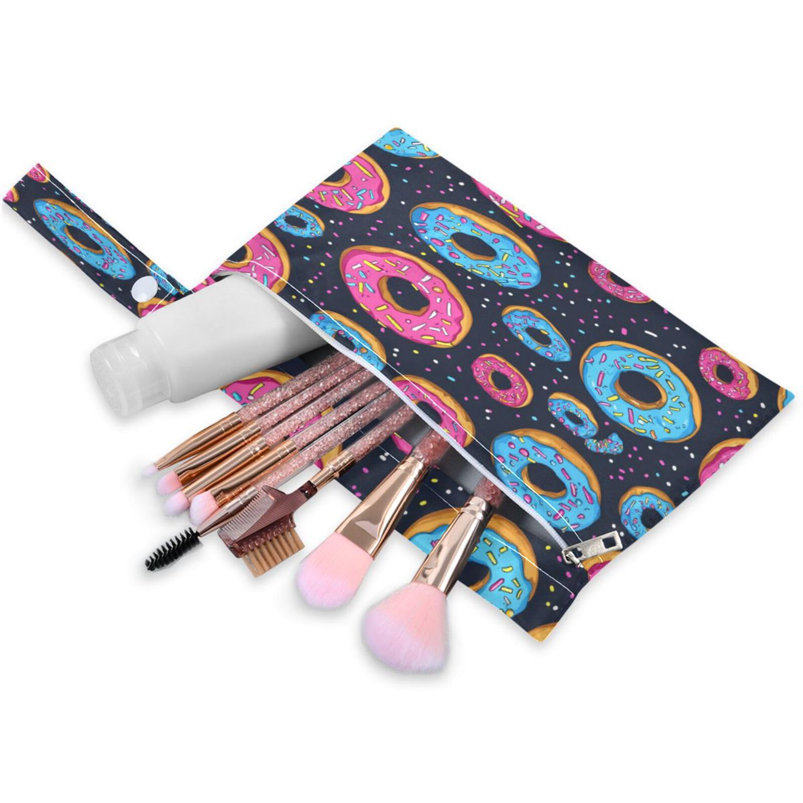 ATTX Colorful Donuts Wet Dry Bags 2-Pack - Reusable Cloth Diaper Storage for Travel, Beach & Gym | Multi-Use Waterproof Bags for Swimsuits, Baby Clothes, Sports Gear#33