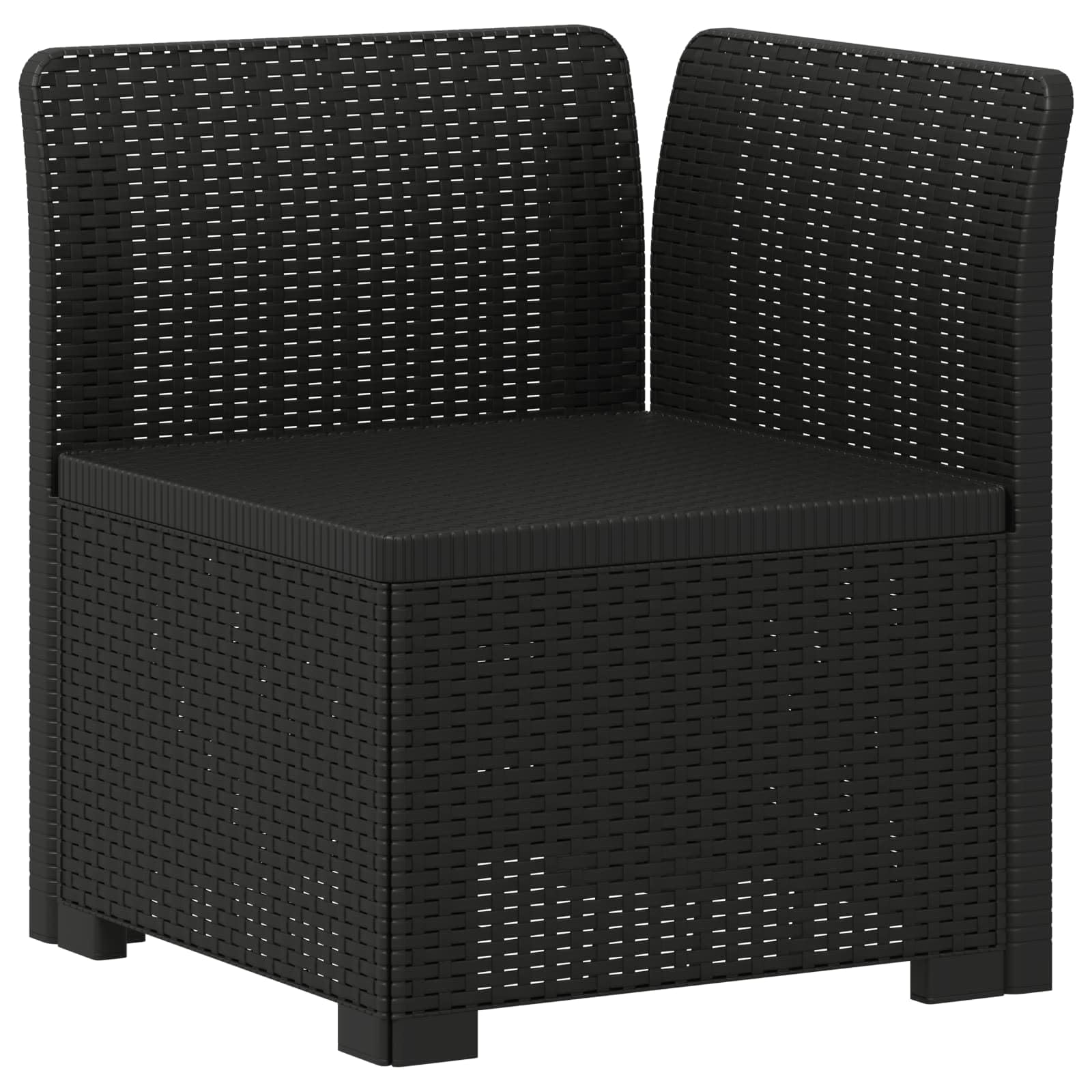 Hothingwell 5-osobowa sofa ogrodowa Polipropylen Antracyt | Modne oparcie Poly Rattan, odporne na warunki atmosferyczne, łatwa pielęgnacja, na balkon taras