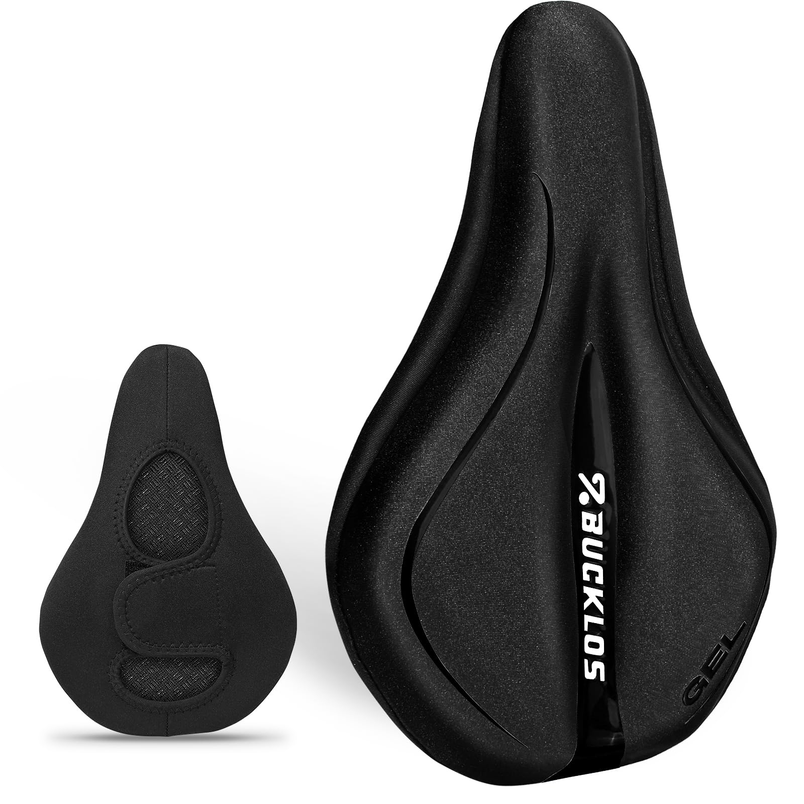 AEYINO Bike Seat Cushion Cover 11.02 × 7.09 × 1.18 inches - Gel Padded Bike Seat Cover for Men Women, Extra Soft Exercise Bicycle Seat Compatible with Peloton, Outdoor & Indoor — image 1