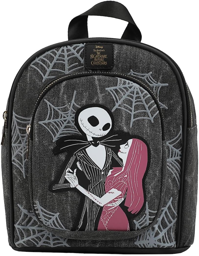 Bioworld Nightmare Before Christmas Jack & Sally 9.6" Gray Mini Backpack