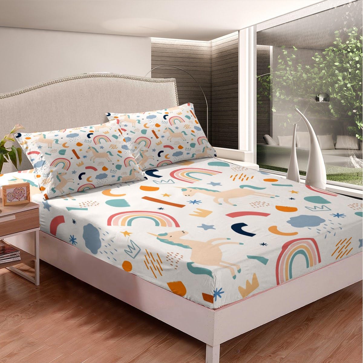Set Biancheria Letto Unicorno Arcobaleno 2 Pezzi - Microfibra Ultra Morbida, Design 3D Carino, Per Bambini E Adulti