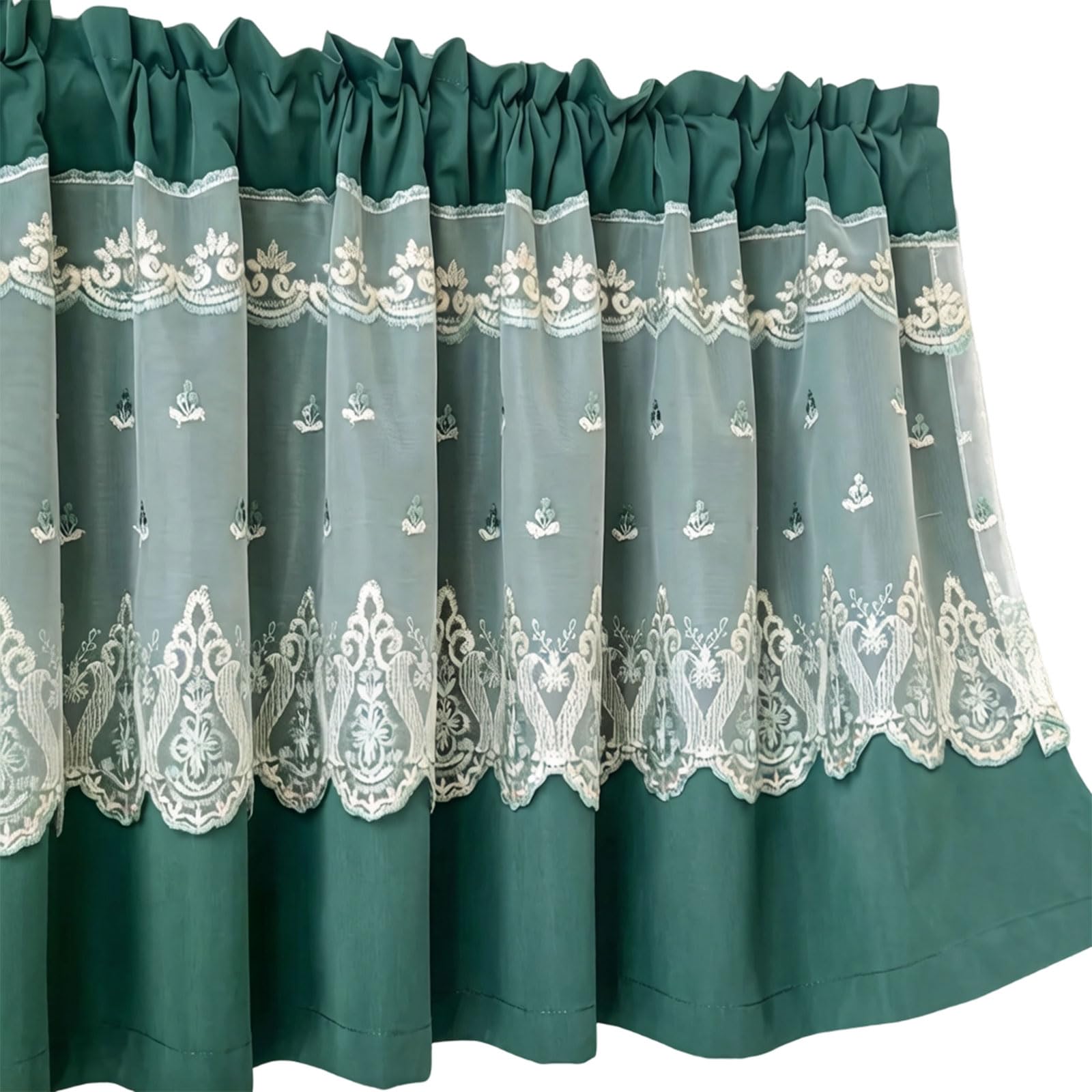 PANGBOER Decorative Beads Door Curtain in Lace Features Elegant Floral Design Plant Pattern Curtain