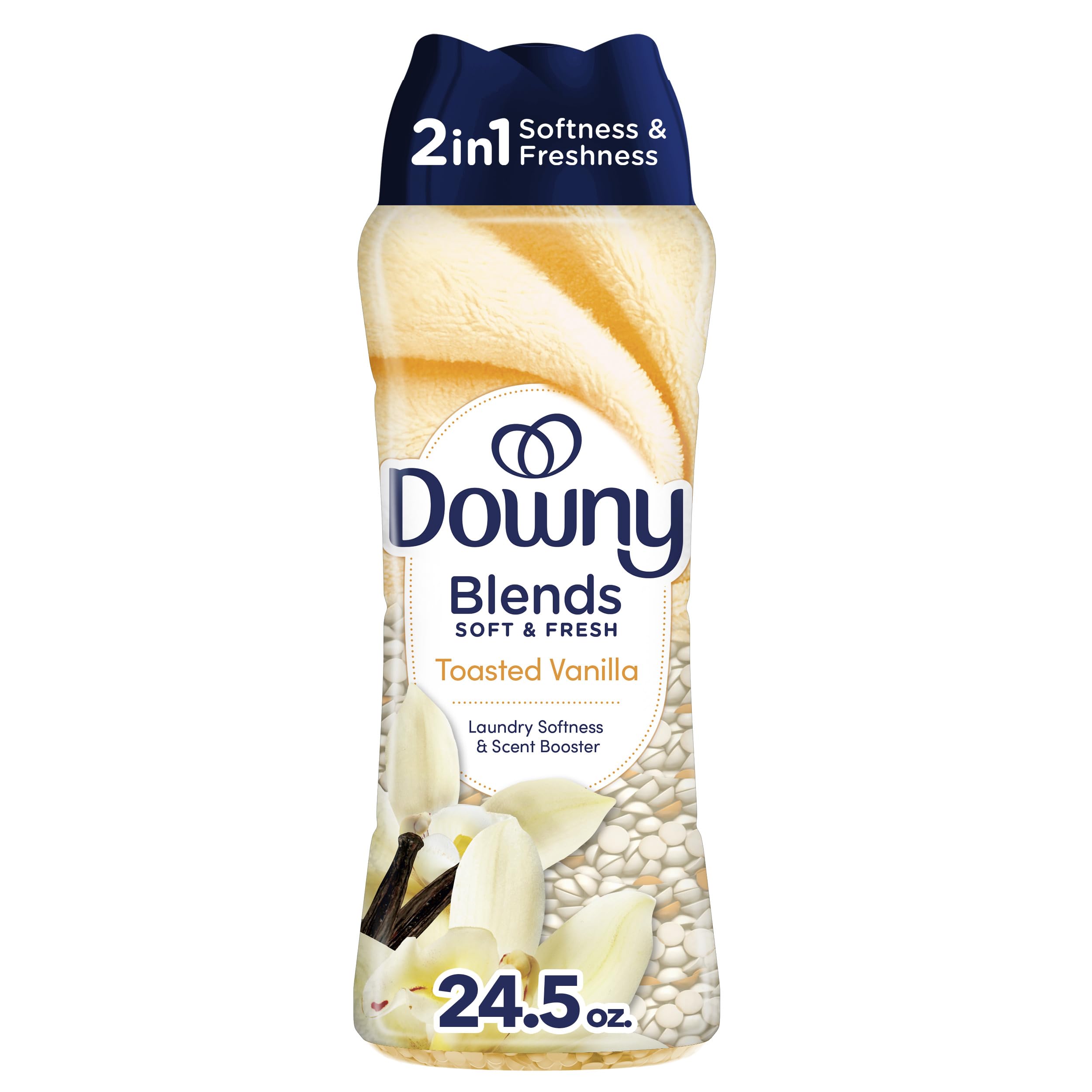 Downy Blends In-Wash Laundry Scent Booster Beads, Toasted Vanilla Scent, 24.5 OZ, Fabric Sottener Beads and Freshness