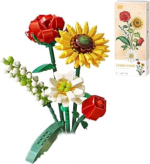 Artificial Flower Bouquet Building Kit - Mini Bricks Sunflower Botanical Collection Set, DIY Home Decor Accessariesfor Kids 6+(568 PCS)