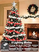 Vista 116 de Guirnalda de luces de Halloween extensible de 200 LED de color morado, extralarga de 82 pies, para interiores y exteriores, 8 modos de iluminación