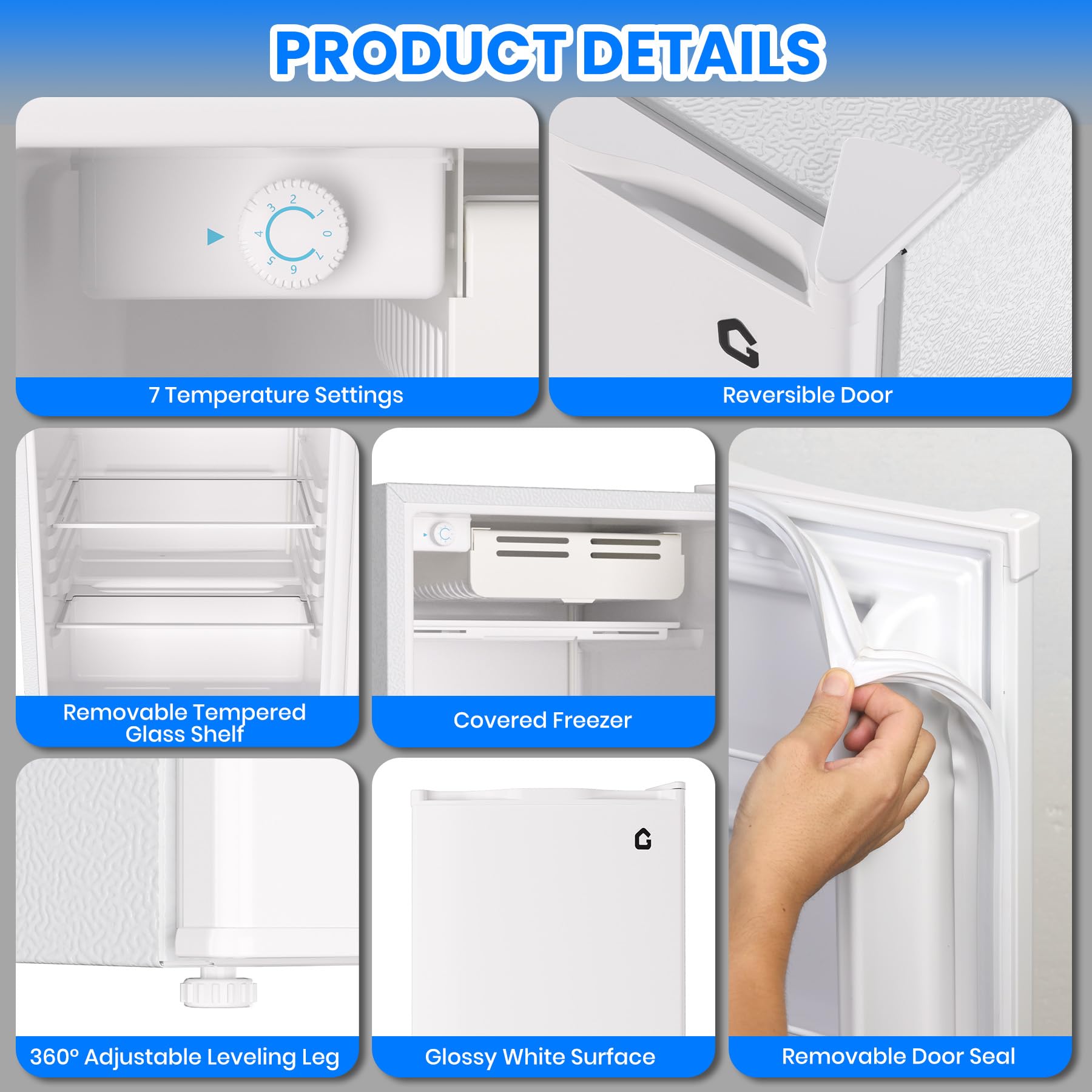 GarveeHome 4.5 Cu.Ft Mini Fridge with Freezer, Small Fridge with Freezer,Energy&Space Saving,7 Settings Temperature Adjustable,Low Noise,Compact Refrigerator for Dorm, Office, Apartment, Kitchen on Fridge.com