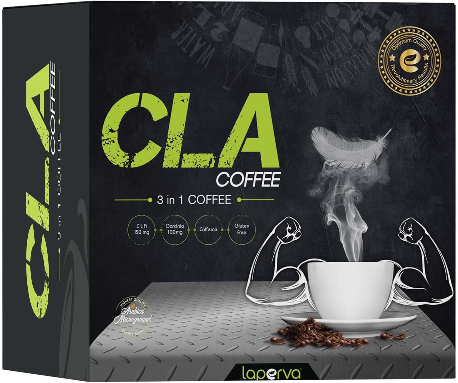 Laperva CLA Coffee 3 in 1 - 20 Bags | Premium Diet Blend with Garcinia & Caffeine | Gluten-Free Instant Coffee for Weight Management, Energy, and Appetite Control