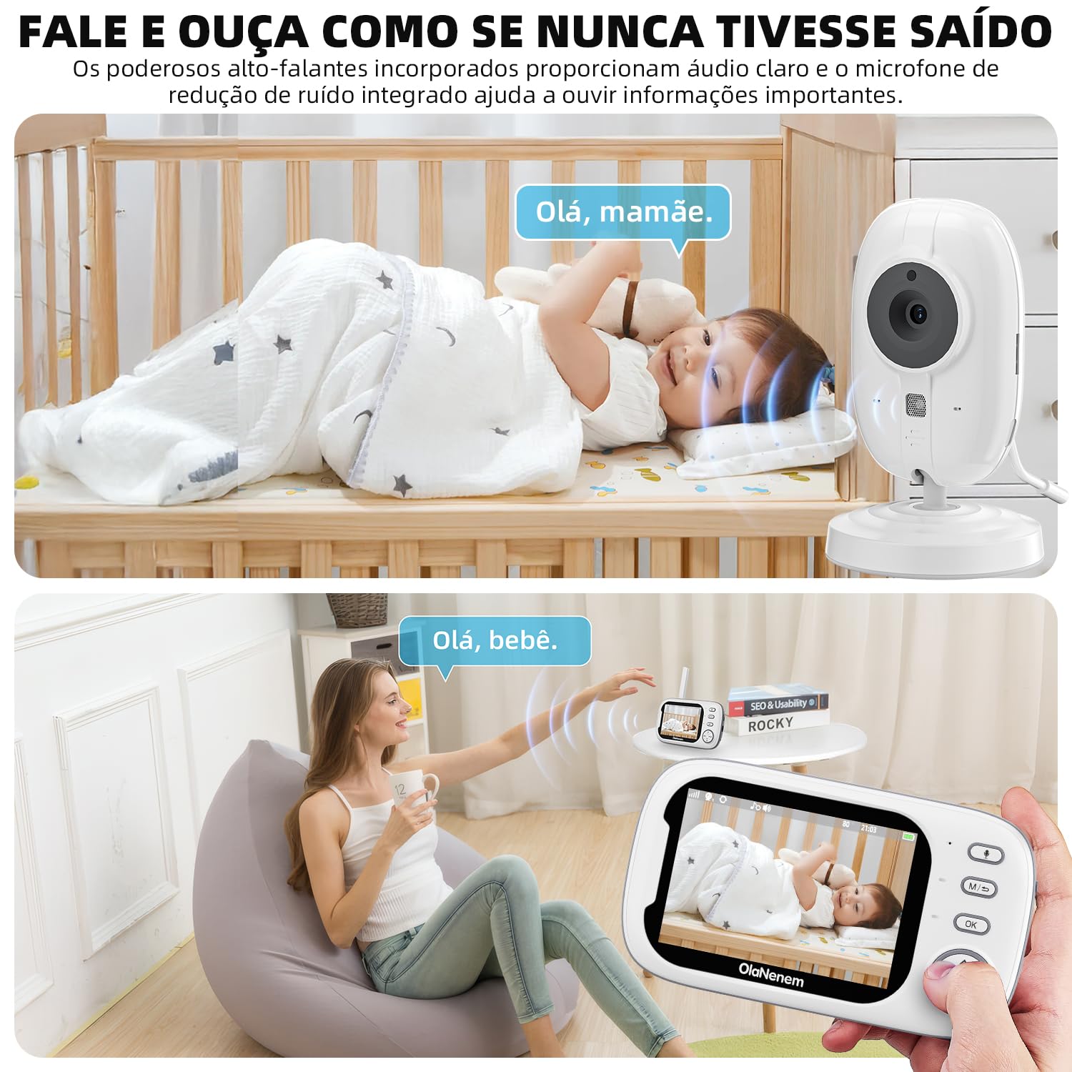 Babá Eletrônica Câmera 3.5" 720p OLANENEM
