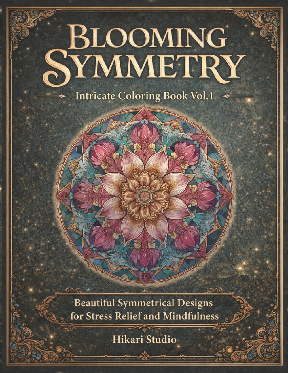Blooming Symmetry Intricate Coloring Book – Vol.1: Beautiful Symmetrical Designs for Stress Relief and Mindfulness
