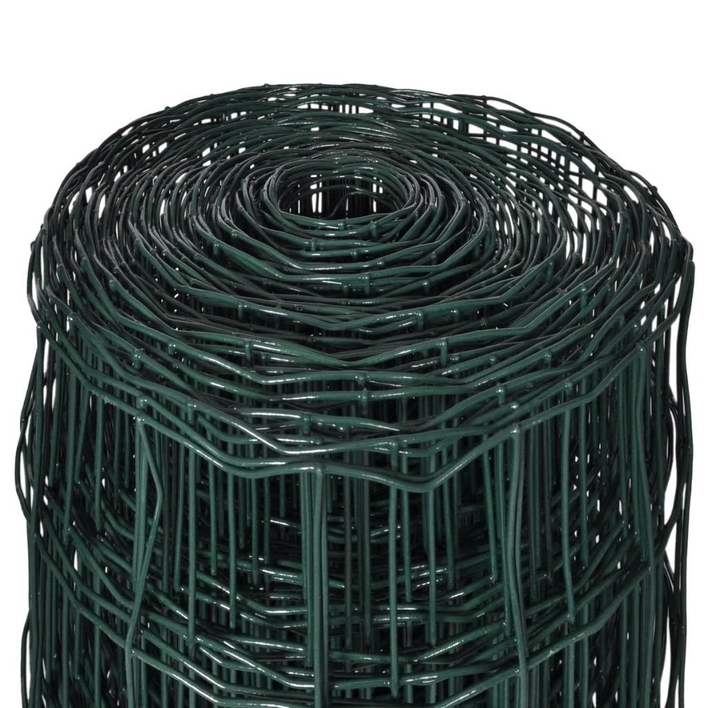 Tidyard Recinzione,Europea,Rete,in Acciaio,Rivestito PVC,Verde,25x0,8 m,Recinzione da Giardino,Recinzione in Rete Acciaio,Rete Recinzione in Acciaio,Recinzione in Metallo 25 m