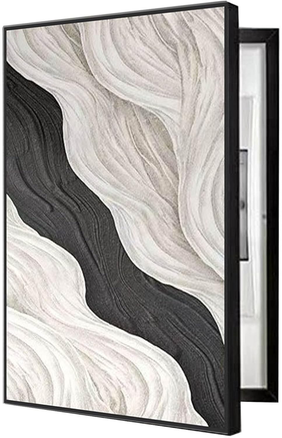 No Drill Cover for Electrical Distribution Box Vertical Electrical Panel Cover Wall Decoration Suitable for Restaurants (D,40x30cm)