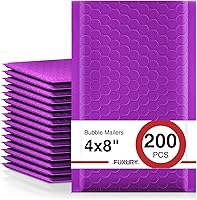 Vista 8 de Fuxury - Paquete de 200 sobres de burbujas negros de 4 x 8 pulgadas, sobres acolchados impermeables con sello automático, sobres de burbujas