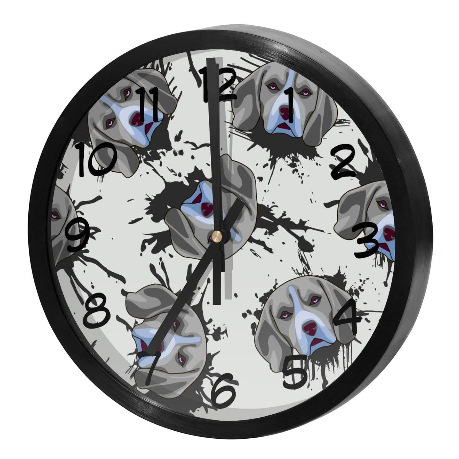 Horloge murale silencieuse pour cuisine et école motif Beagle
