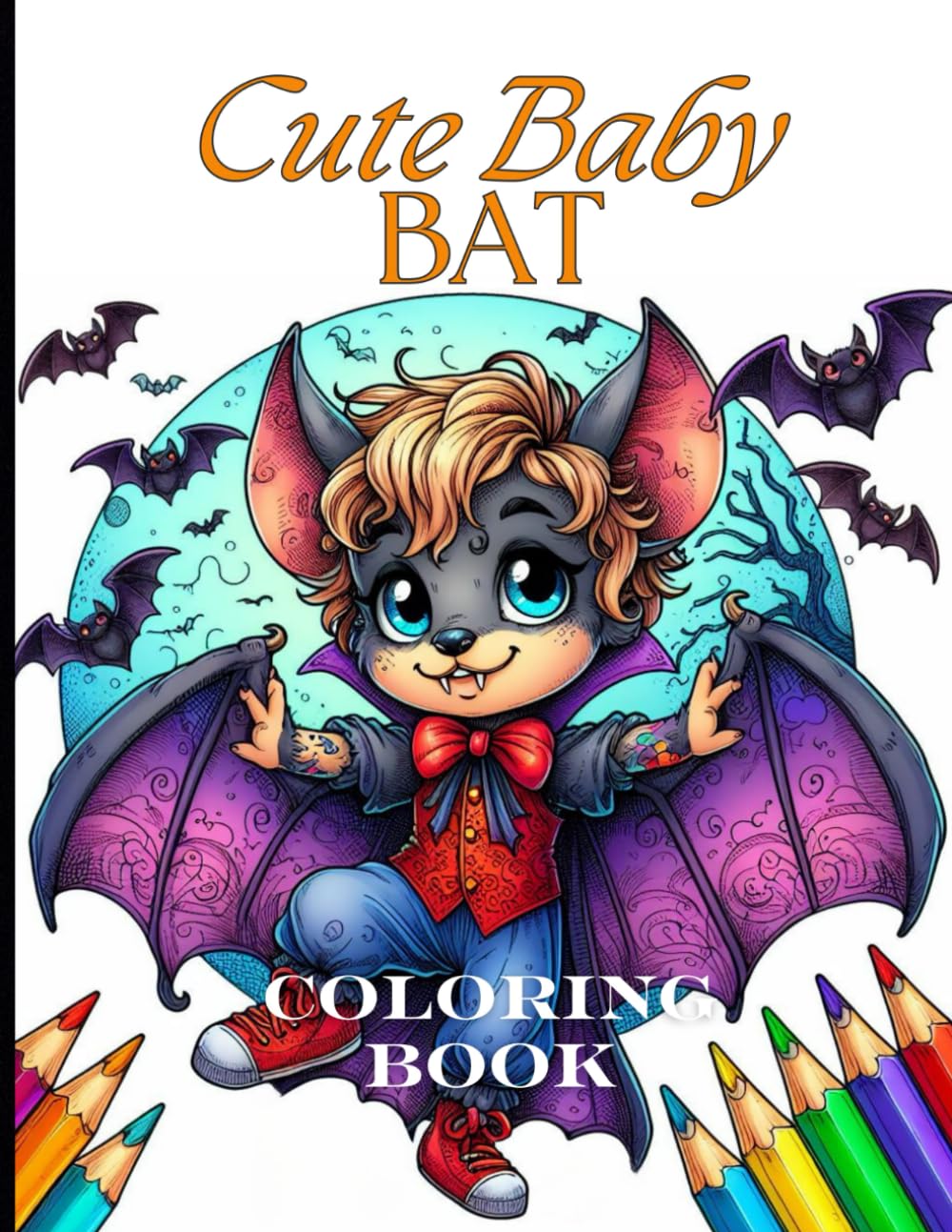 Cute Baby Bat COLORING BOOK: Adorable designs for kids to color, relax, and enjoy.